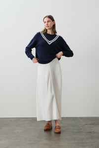 CLUB NAVY/ECRU