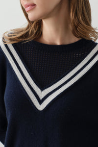 CLUB NAVY/ECRU