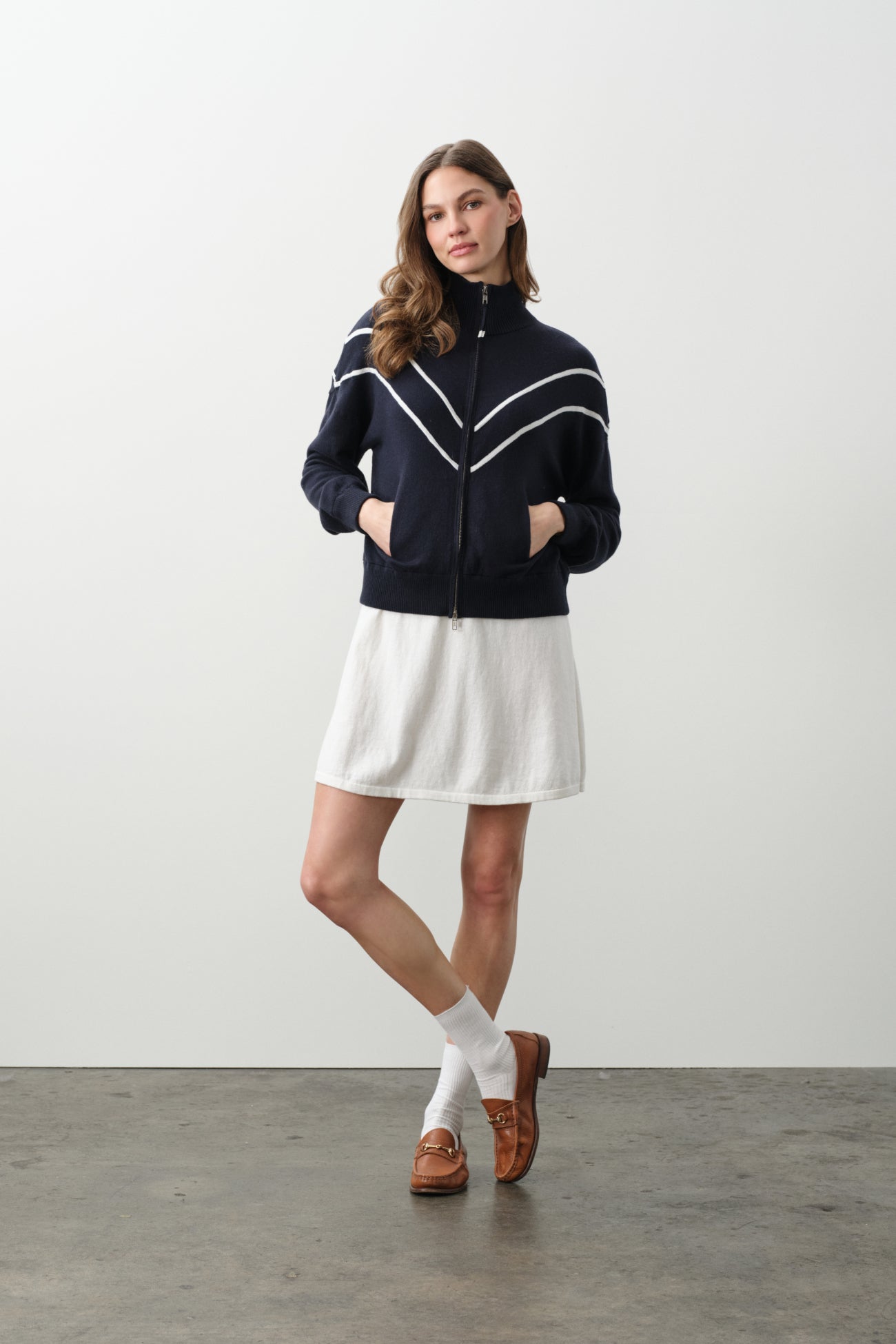 CLUB NAVY/ECRU