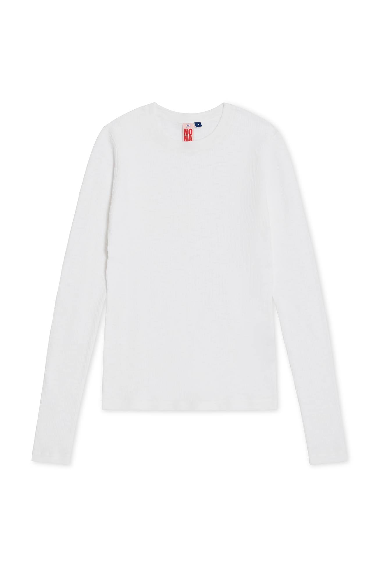 Women's Long Sleeve Cotton Crewneck Tee | NAKEDCASHMERE