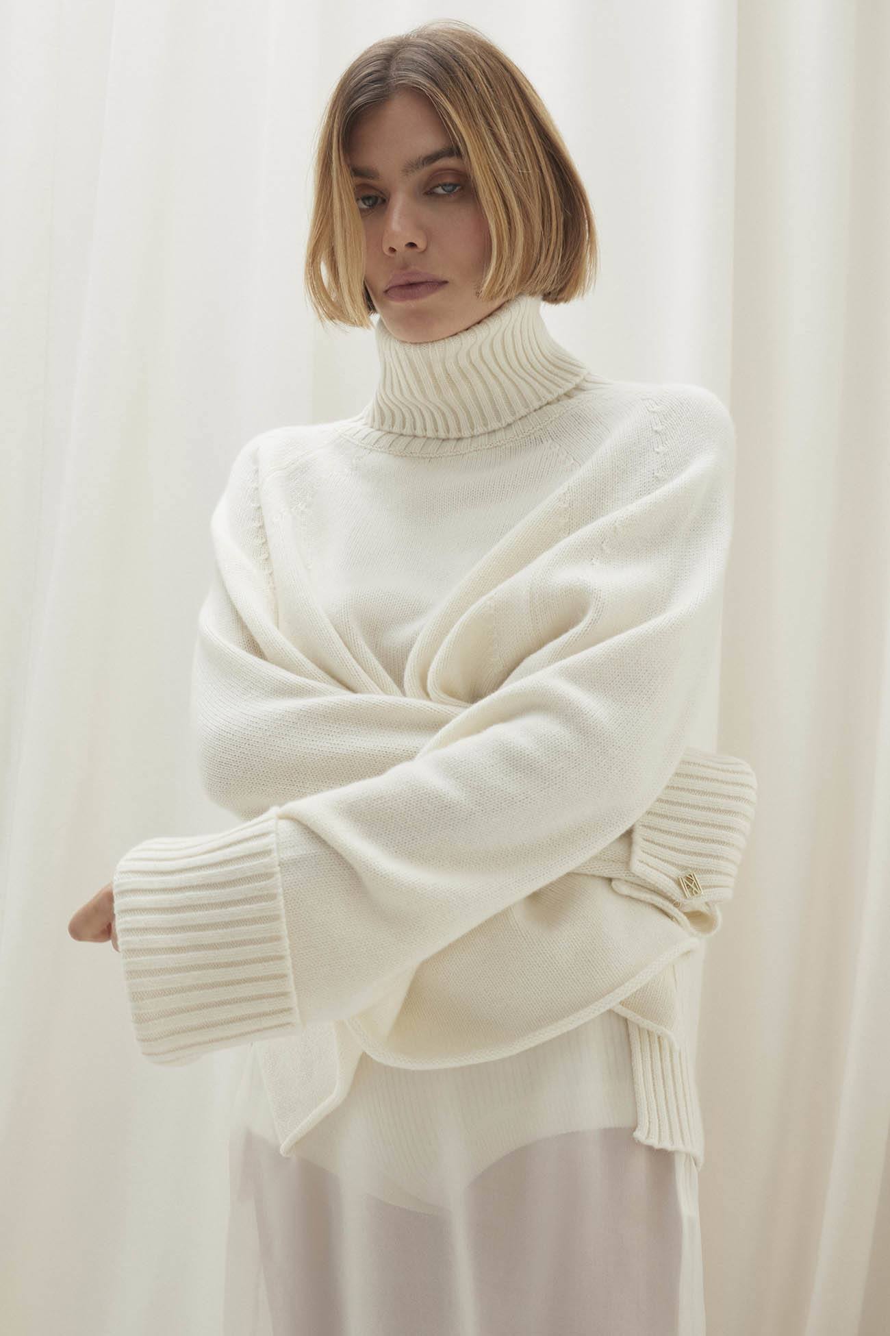 Women's Snow Cashmere Turtleneck | NAKEDCASHMERE
