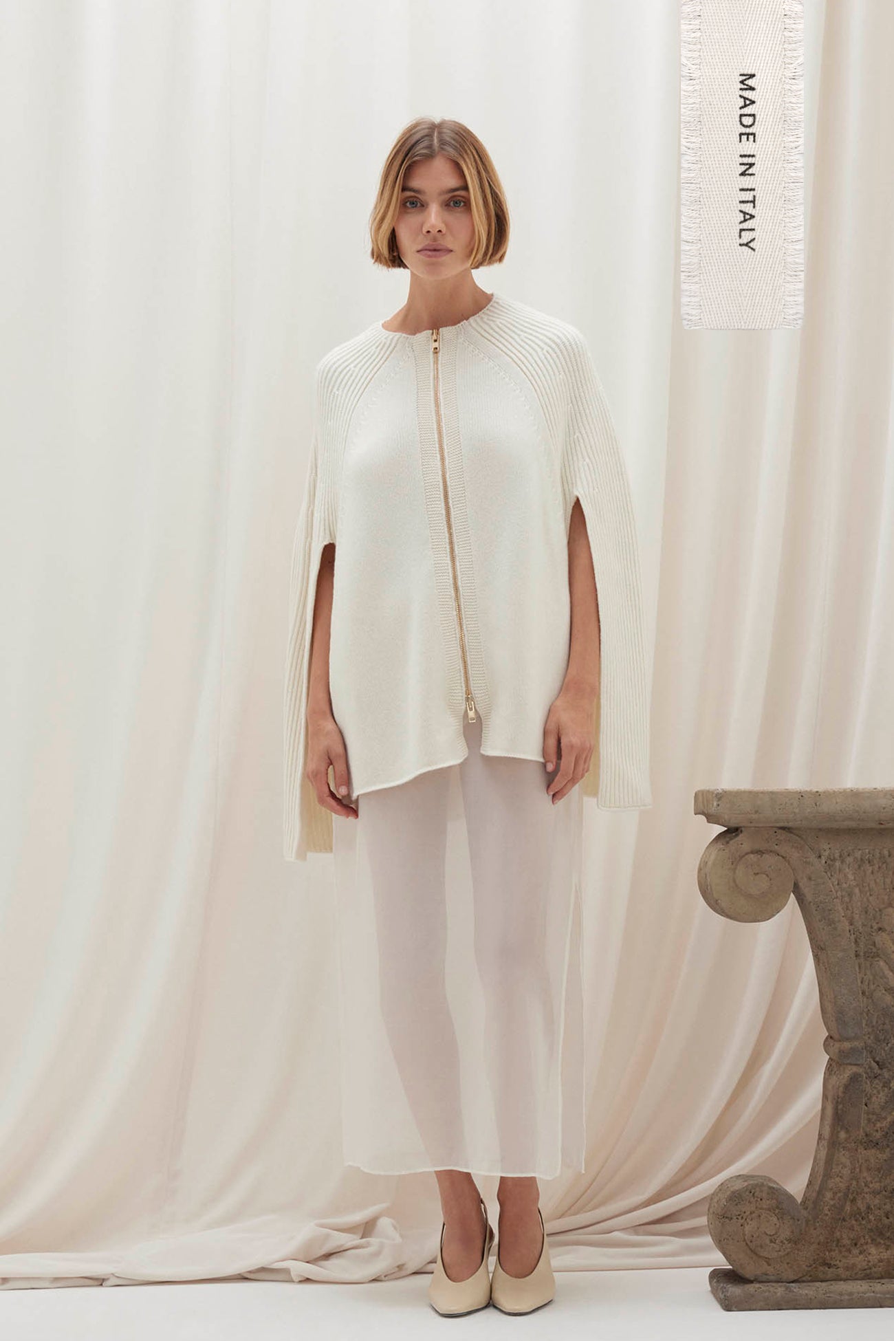 Women's Cashmere Zip-Up Cape | NAKEDCASHMERE