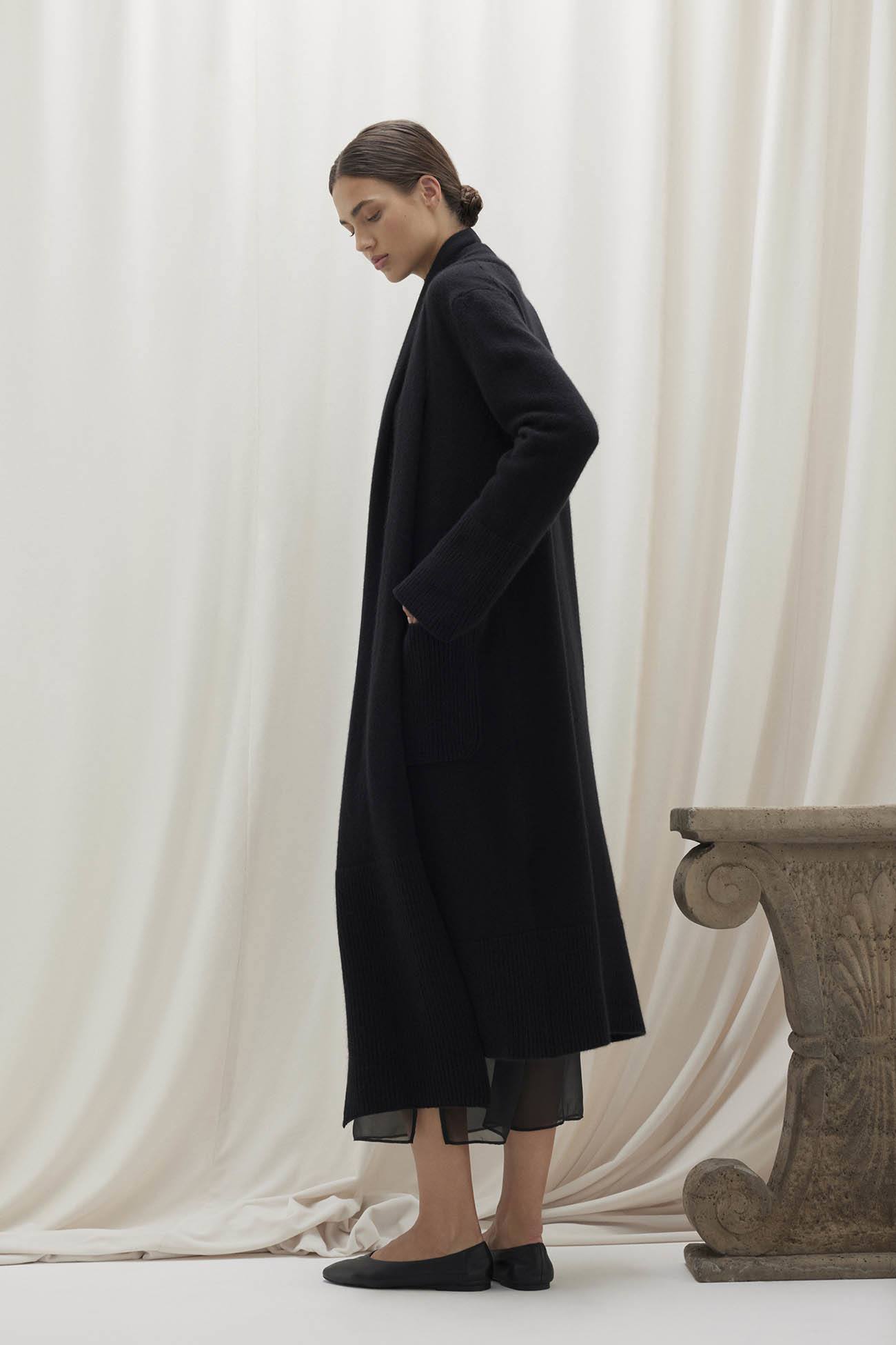 Women's Longline Cashmere Cardigan with Scarf | NAKEDCASHMERE