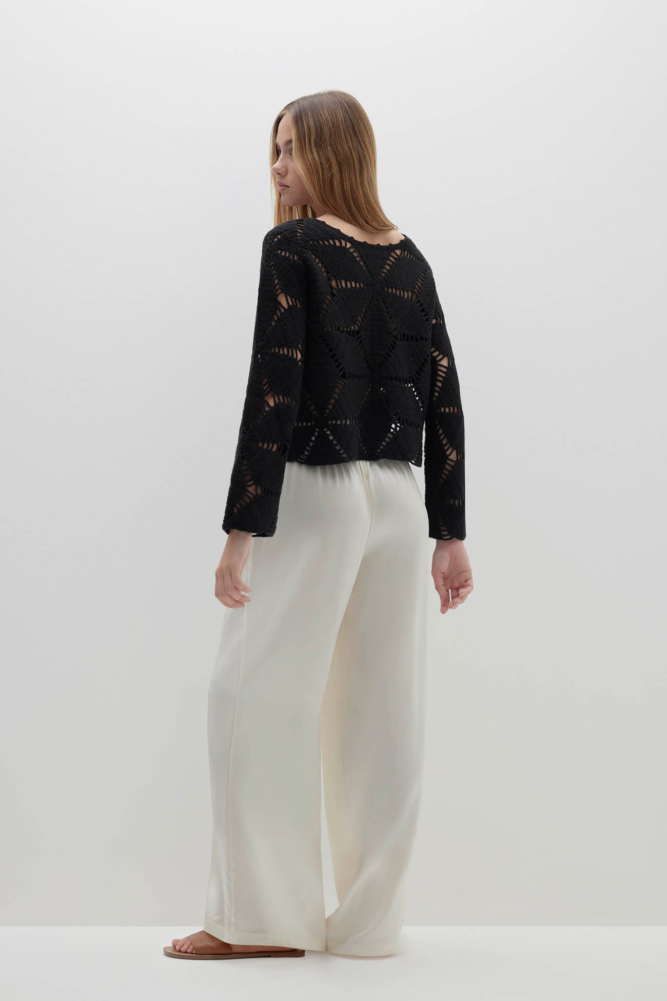 Women's Estelle Crochet Cardigan | NakedCashmere