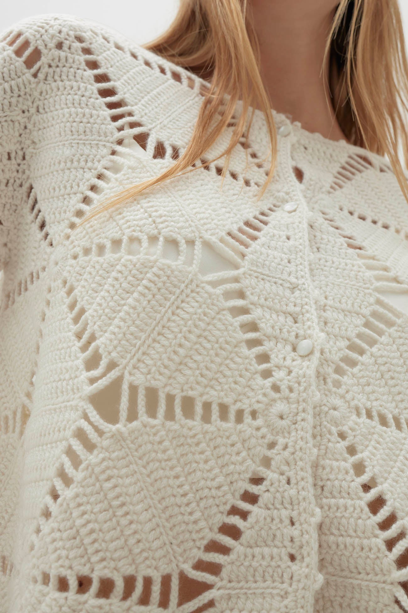 Women's Estelle Crochet Cardigan | NakedCashmere