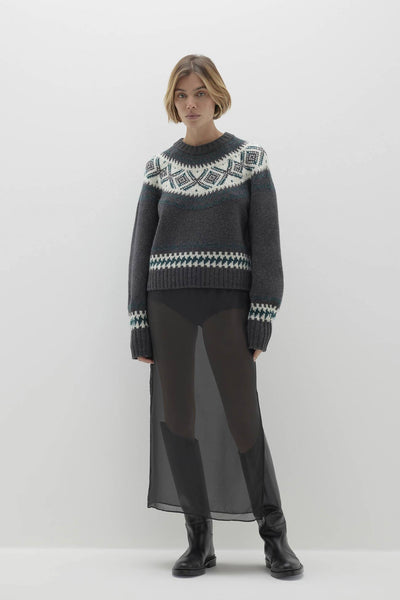 Women's Arabella Fair Isle Cashmere Crewneck Sweater | NakedCashmere