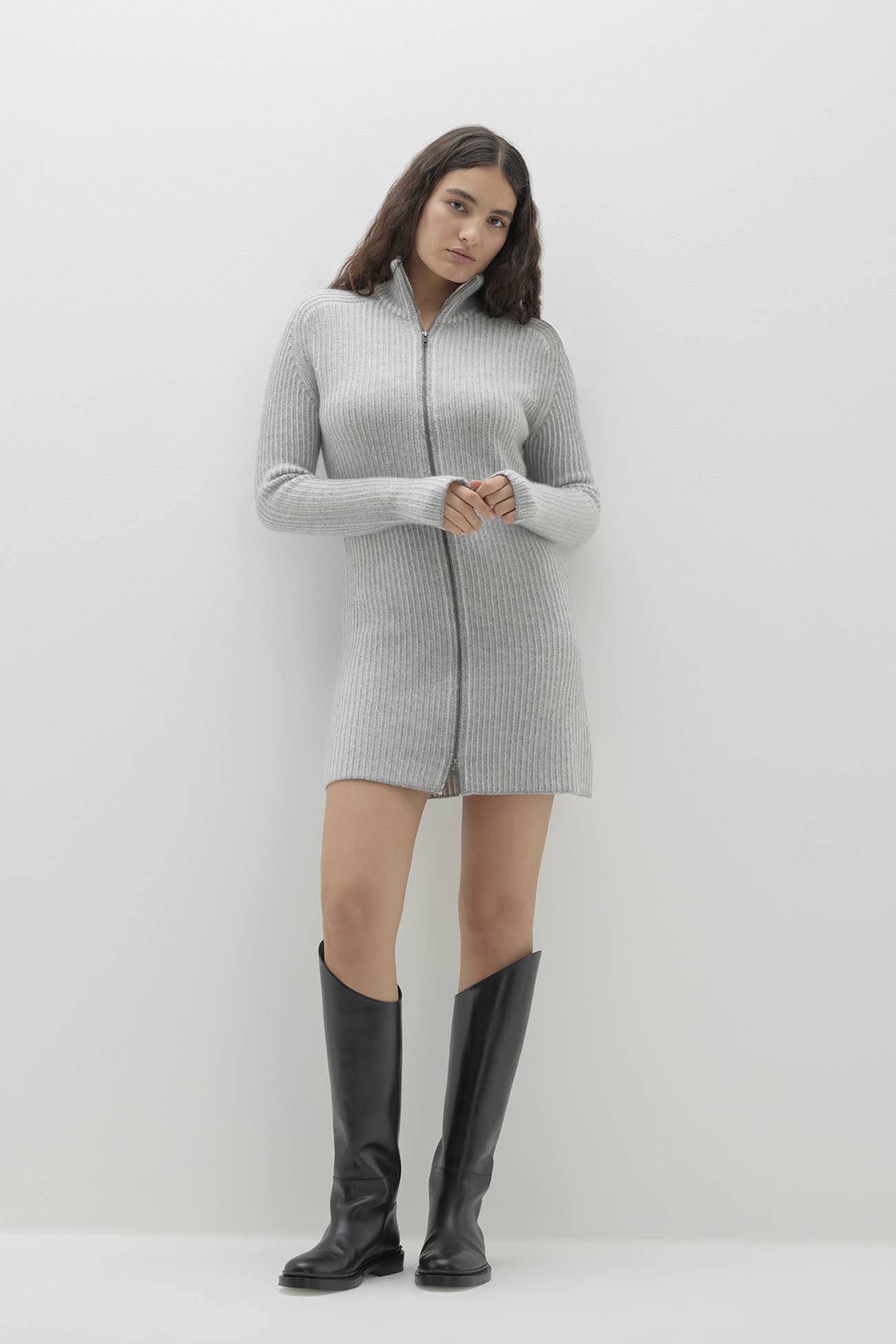 Women's Tyra Zip-Up Mini Cashmere Sweater Dress | NakedCashmere