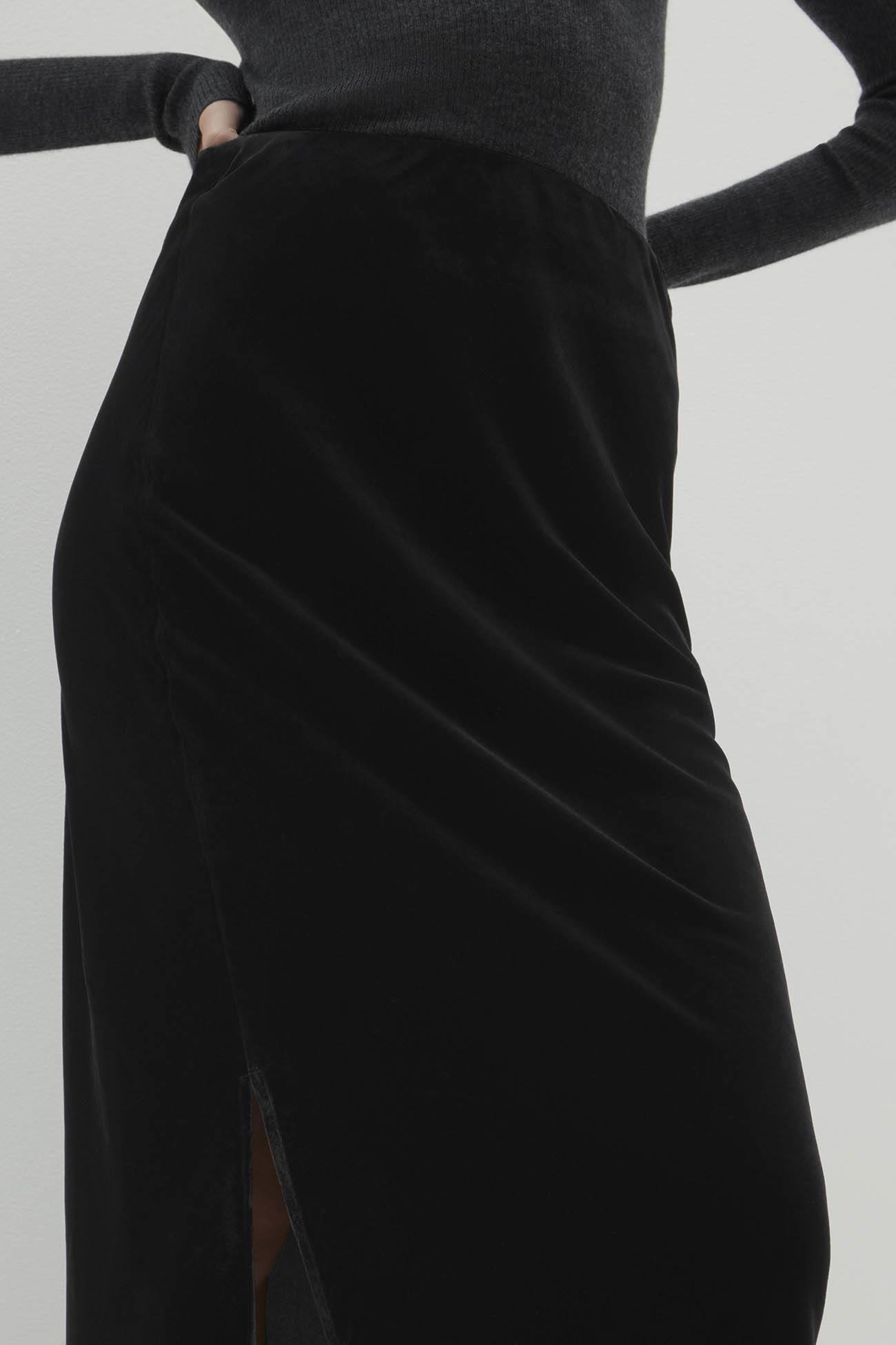 Women's Velvet Midi Skirt Ophelia | NAKEDCASHMERE