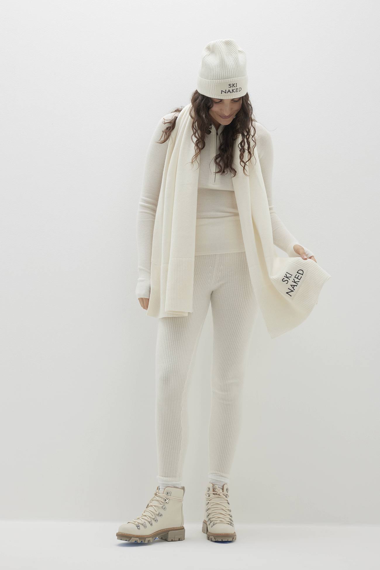 SKI NAKED CASHMERE SCARF ECRU