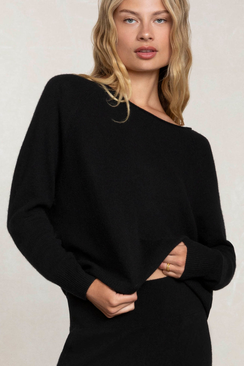 Women's Tulip Cashmere Off the Shoulder Sweater