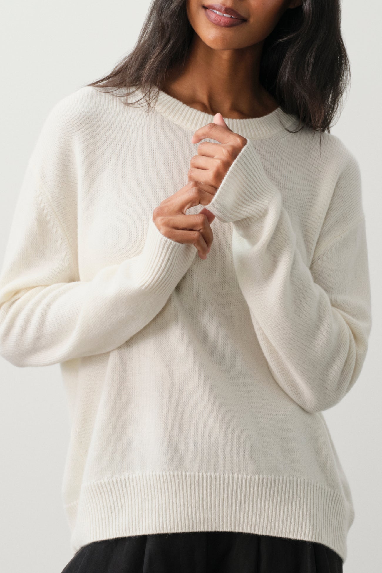 今季完売品　argue WOOL CASHMERE SWEAT-KNIT extreme cashmere crew-neck sweater pure – 167 please – extreme