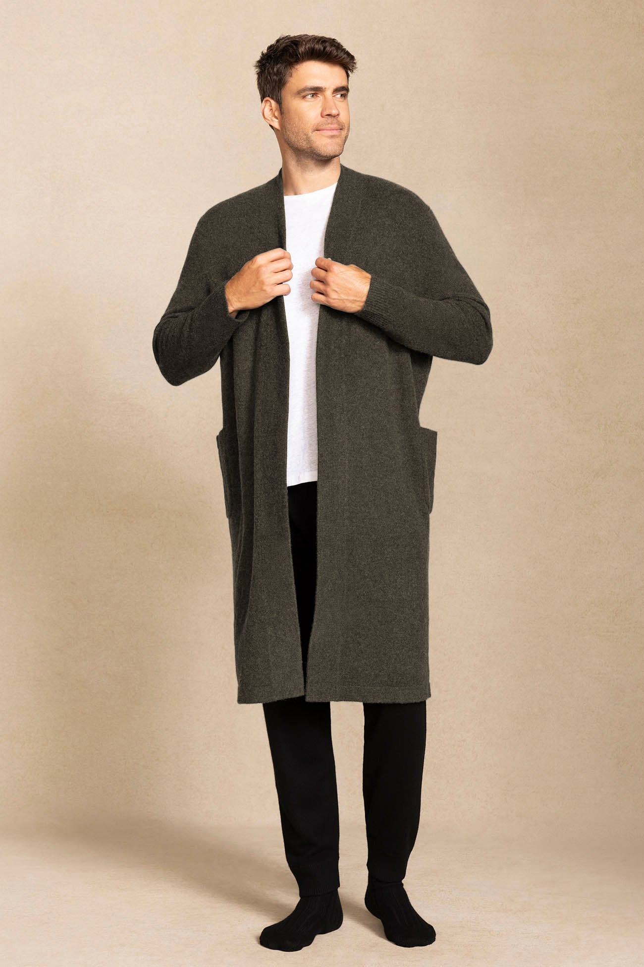 ANGUS CASHMERE ROBE DARK