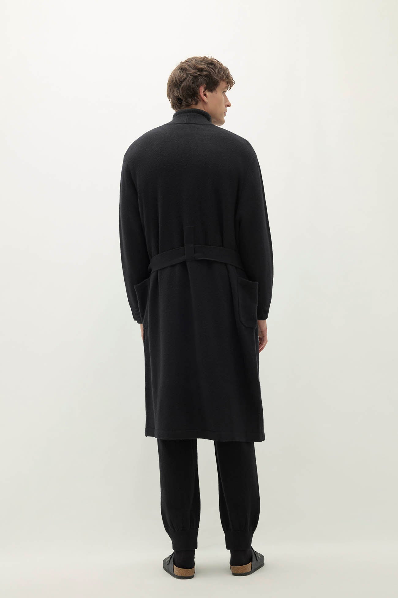Angus Cashmere Robe - Black | Naked Cashmere
