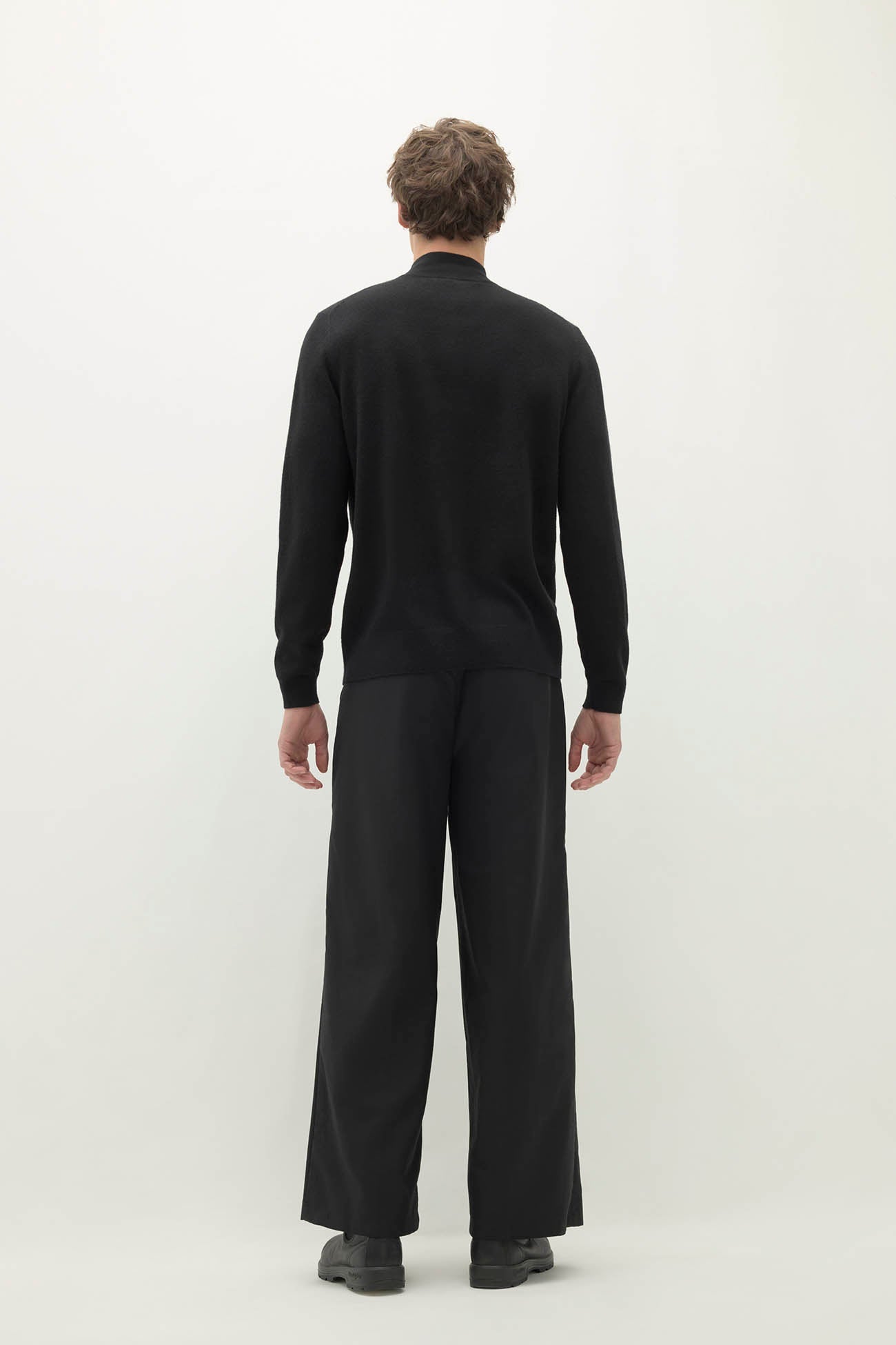Phillip Quarter-Zip Cashmere Sweater - Black | Naked Cashmere
