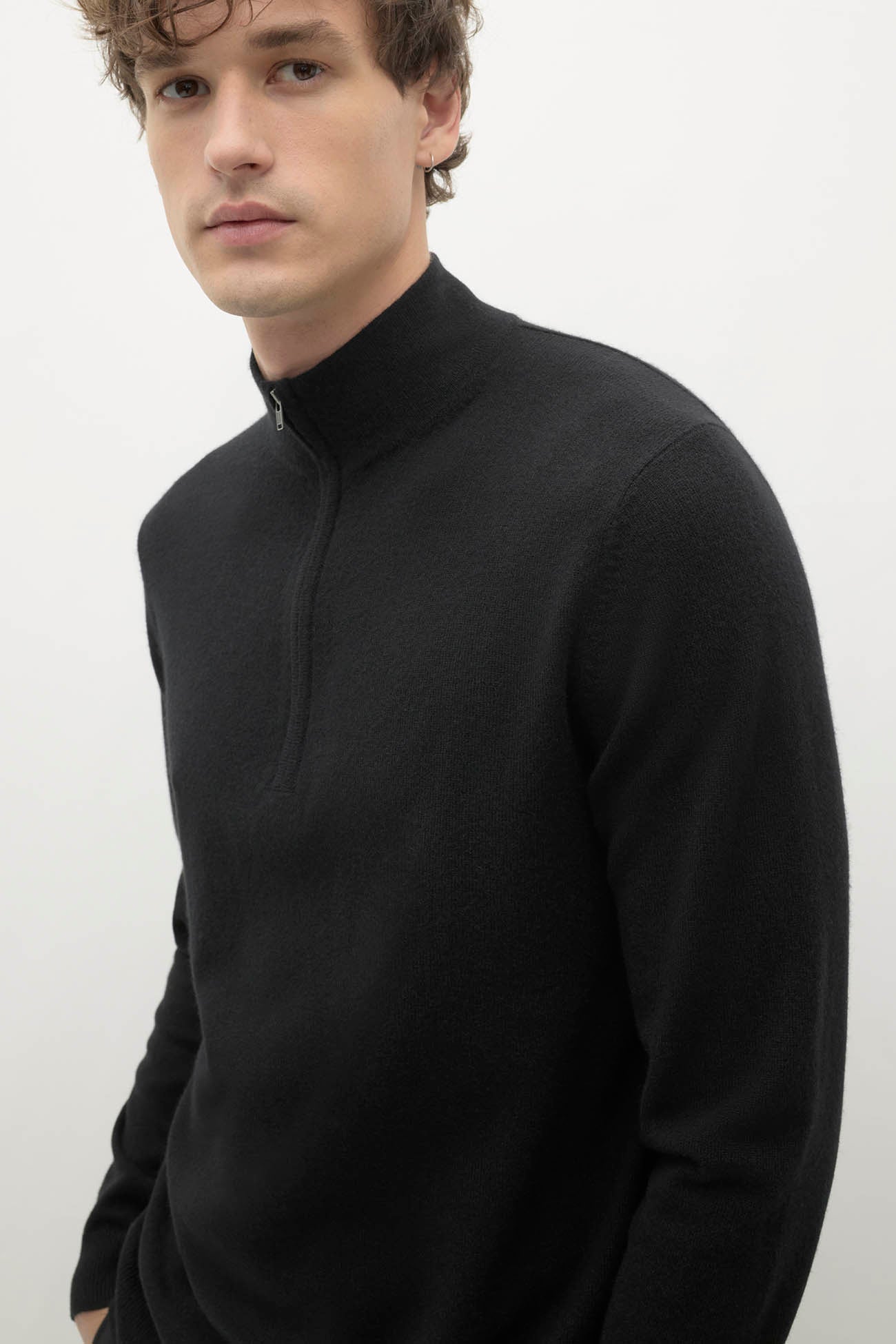 Men's Cashmere Quarter-Zip Sweater | NAKEDCASHMERE