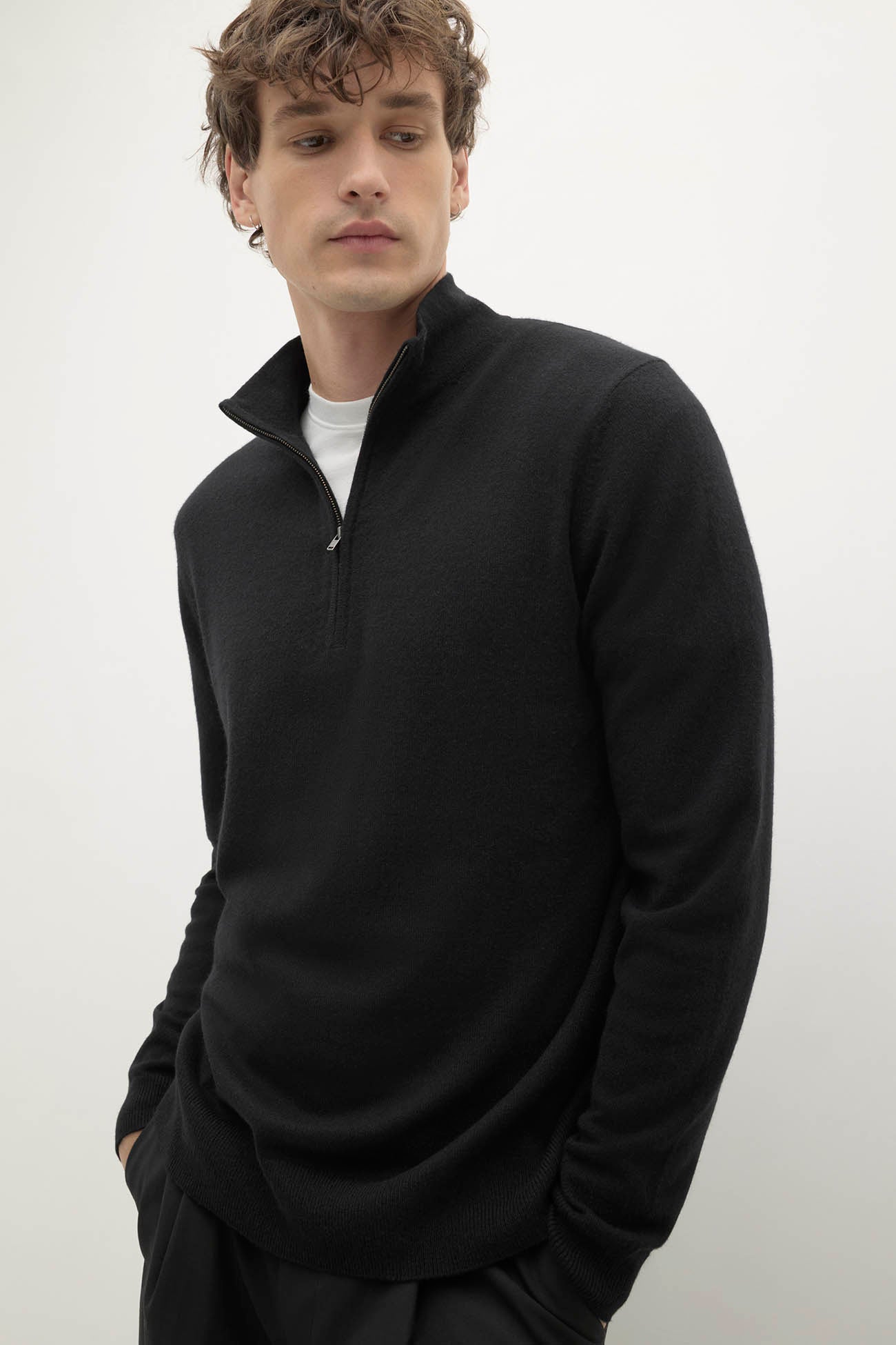 Men's Cashmere Quarter-Zip Sweater | NAKEDCASHMERE
