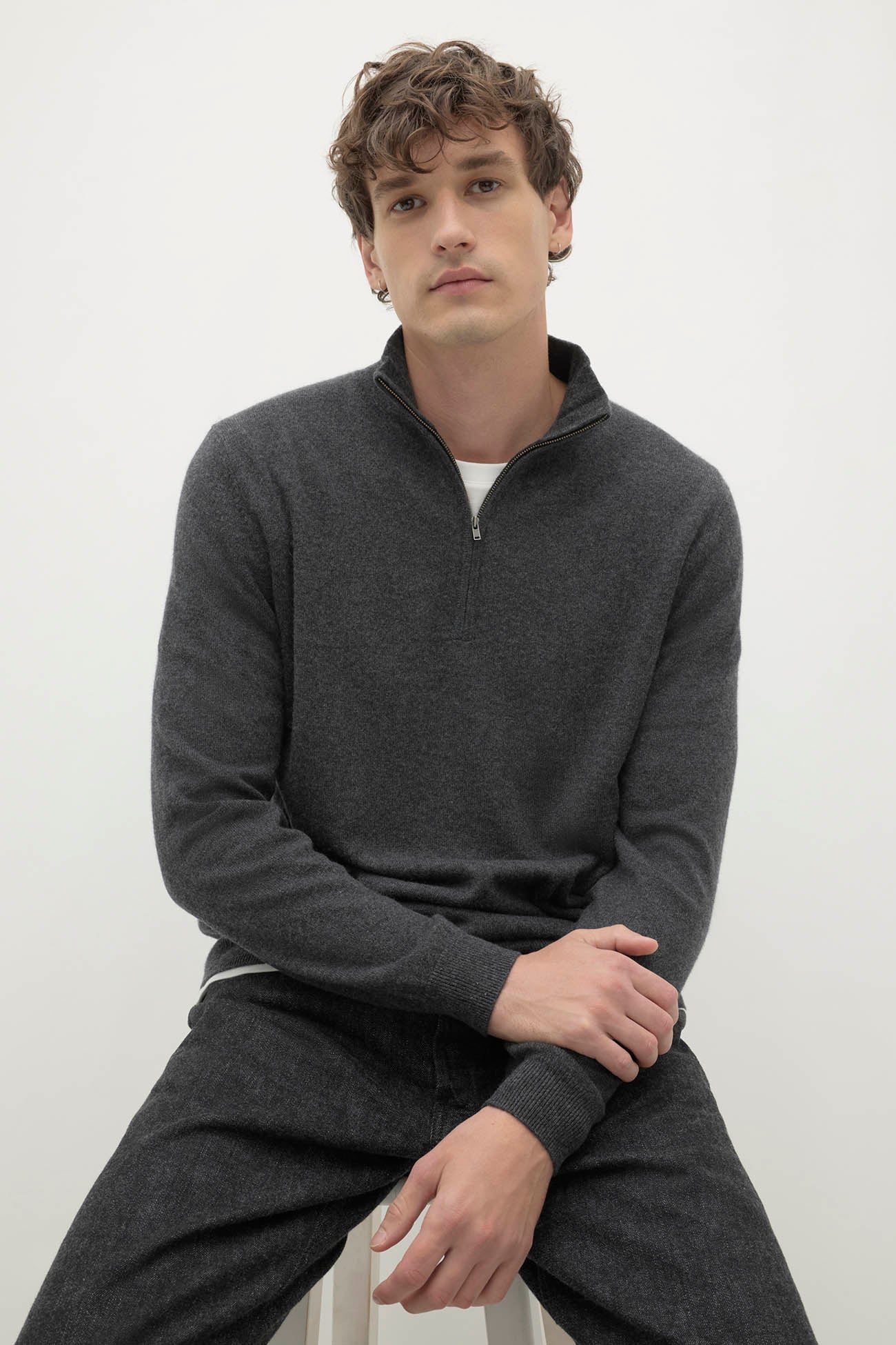 Men's Phillip Quarter-Zip Cashmere Sweater | NakedCashmere