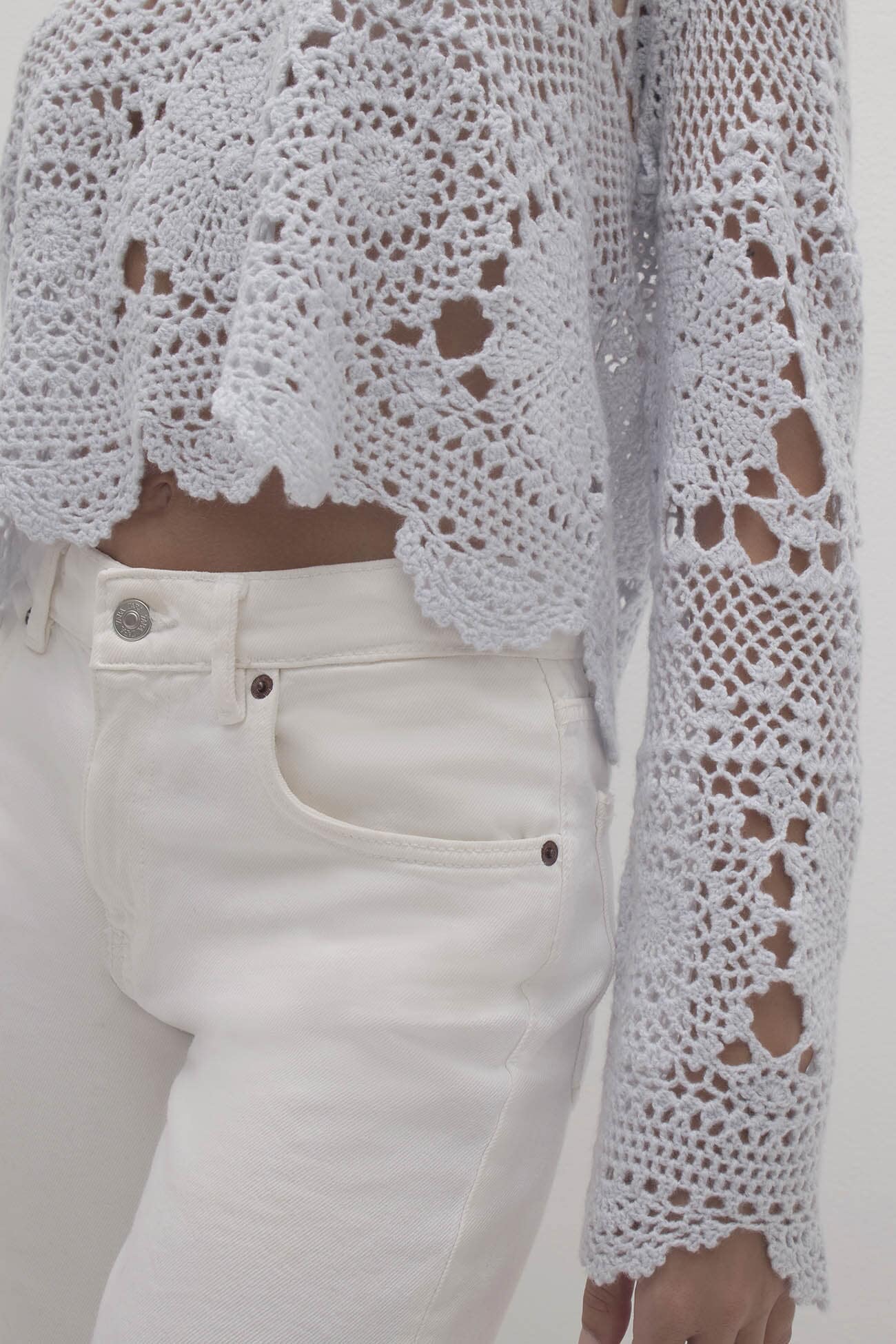 Bria Women's Crochet Crewneck Sweater | NakedCashmere