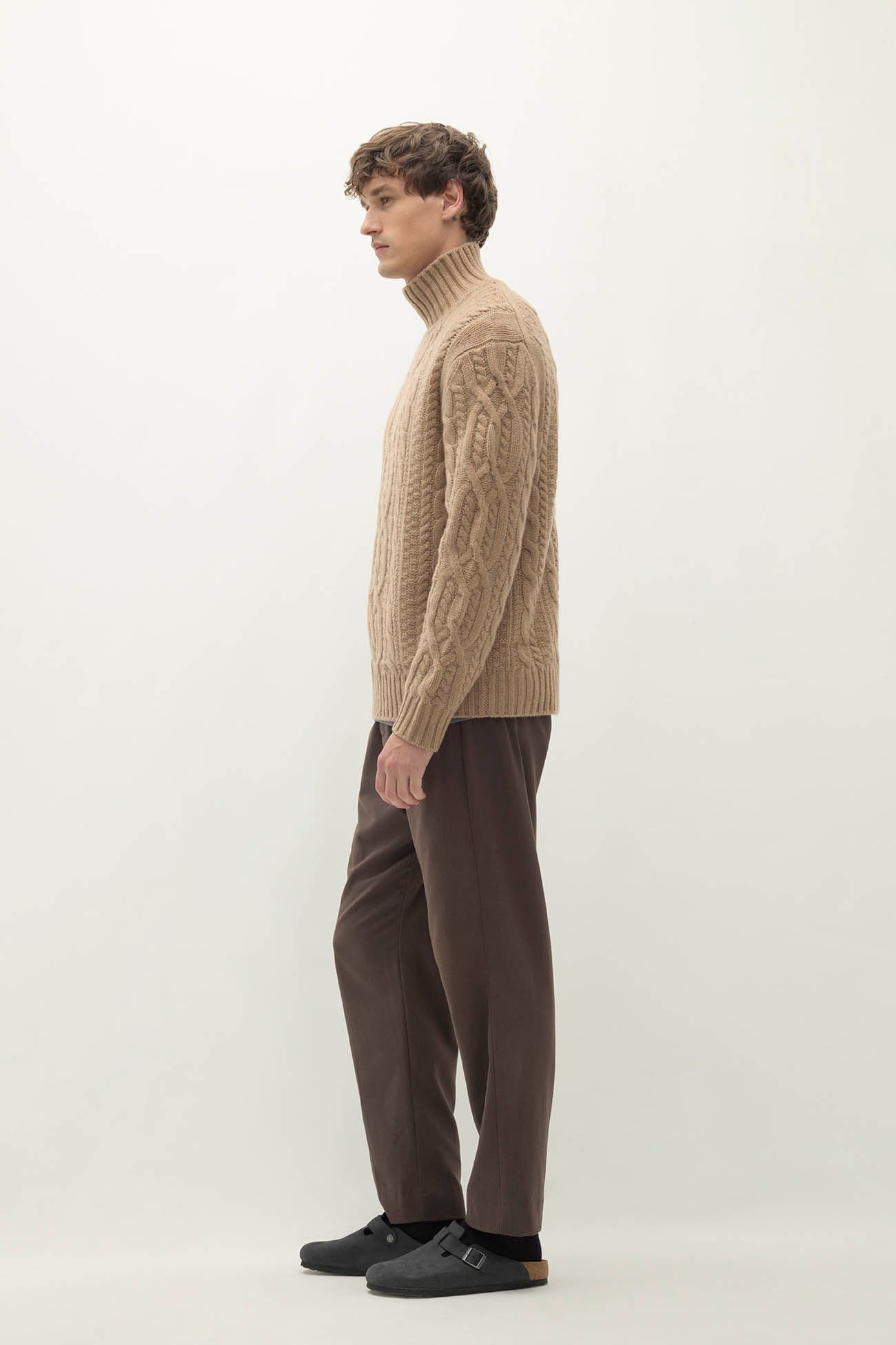 Men's Henry Cable Knit Turtleneck Cashmere Sweater – NAKEDCASHMERE