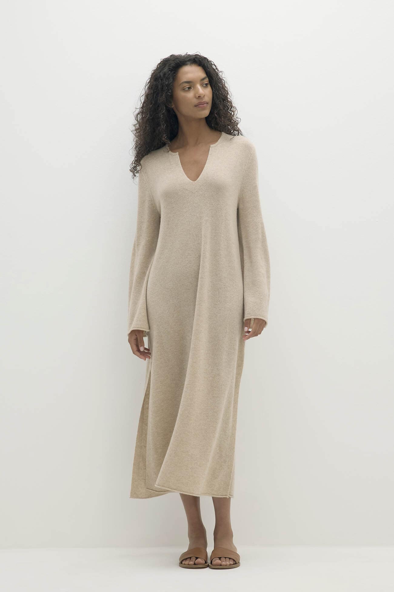 Katerina Cashmere Kaftan - Flax