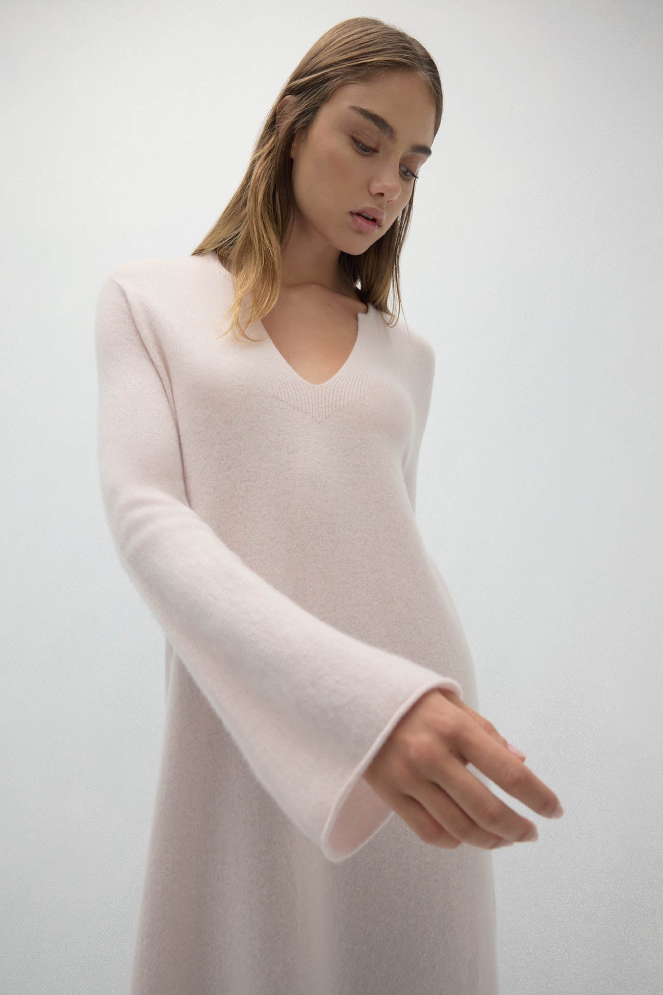Women's Pure Cashmere Deep V-Neck Kaftan | NAKEDCASHMERE