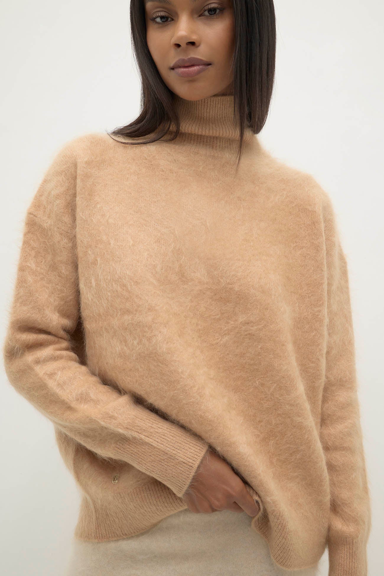 Women's Ethel Brushed Cashmere Turtleneck Sweater | NakedCashmere