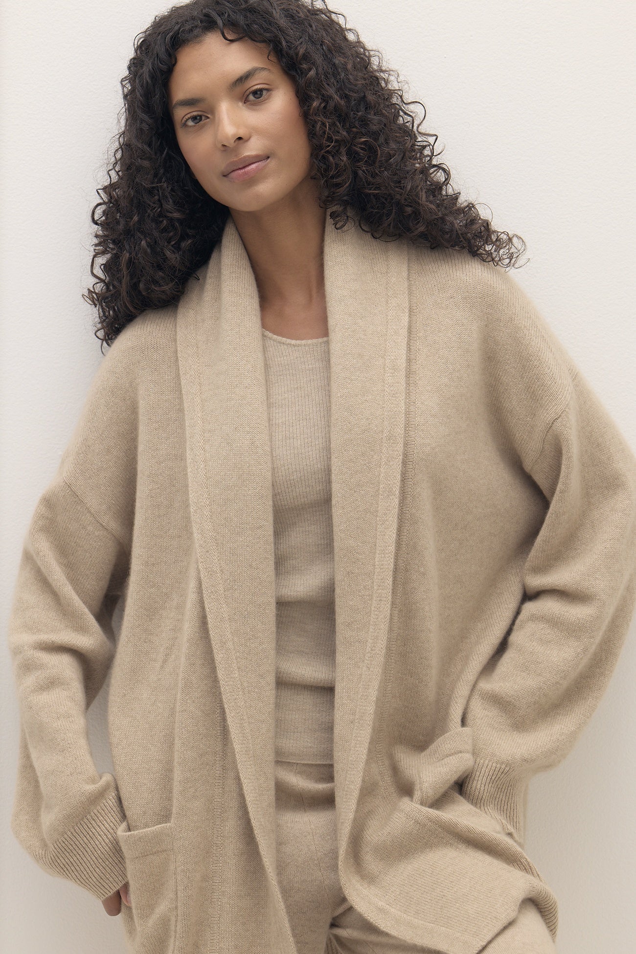 Women's Mika Open-Front Shawl Collar Cashmere Cardigan | NakedCashmere