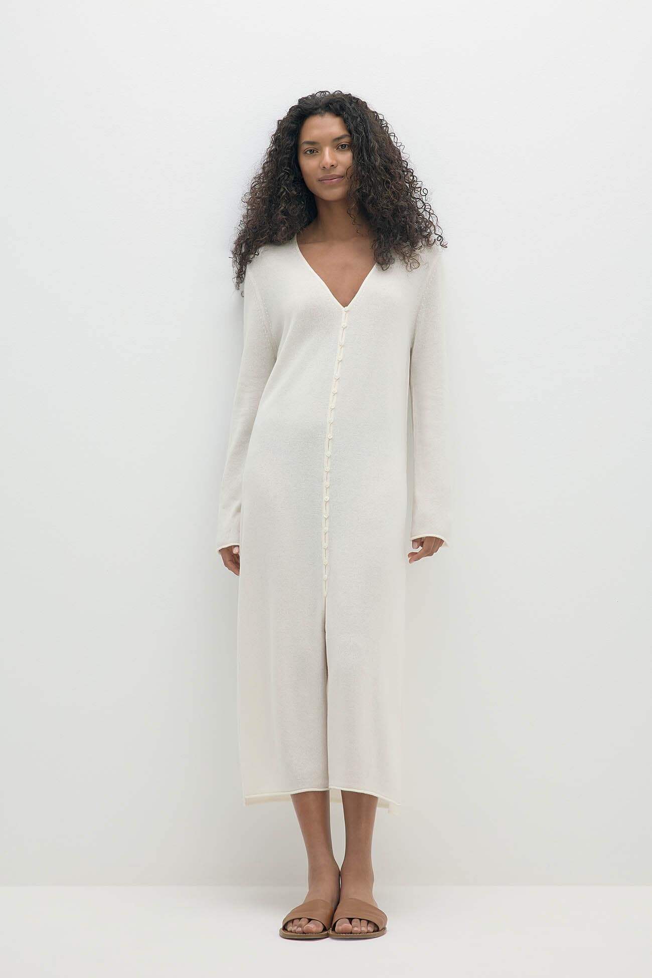 Women's Cashmere Button-Front Kaftan Dress | NAKEDCASHMERE Women's Cashmere Button-Front Kaftan Dress | NAKEDCASHMERE