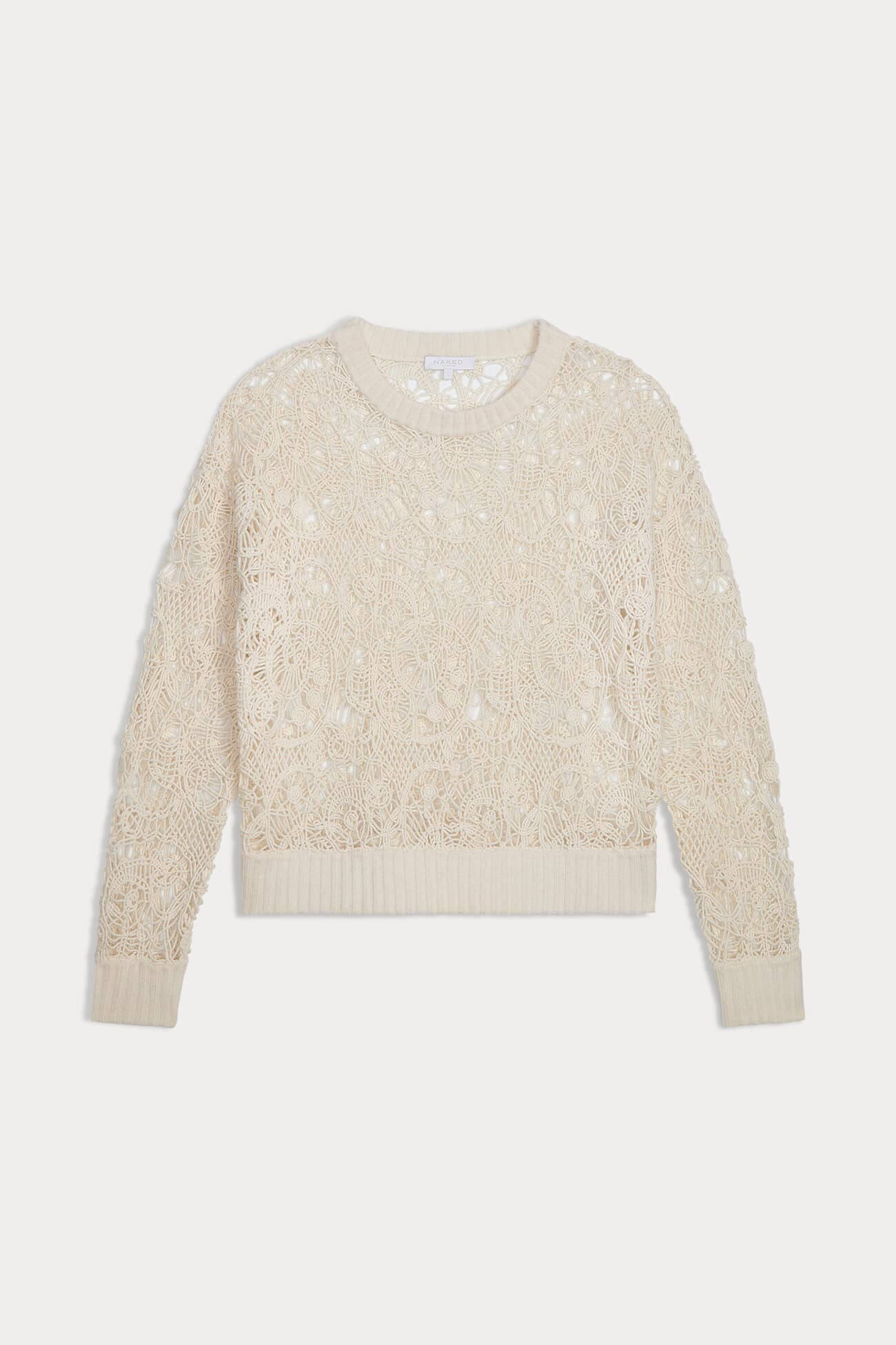 Women's Monica Crochet Crewneck Cashmere Blend Pullover