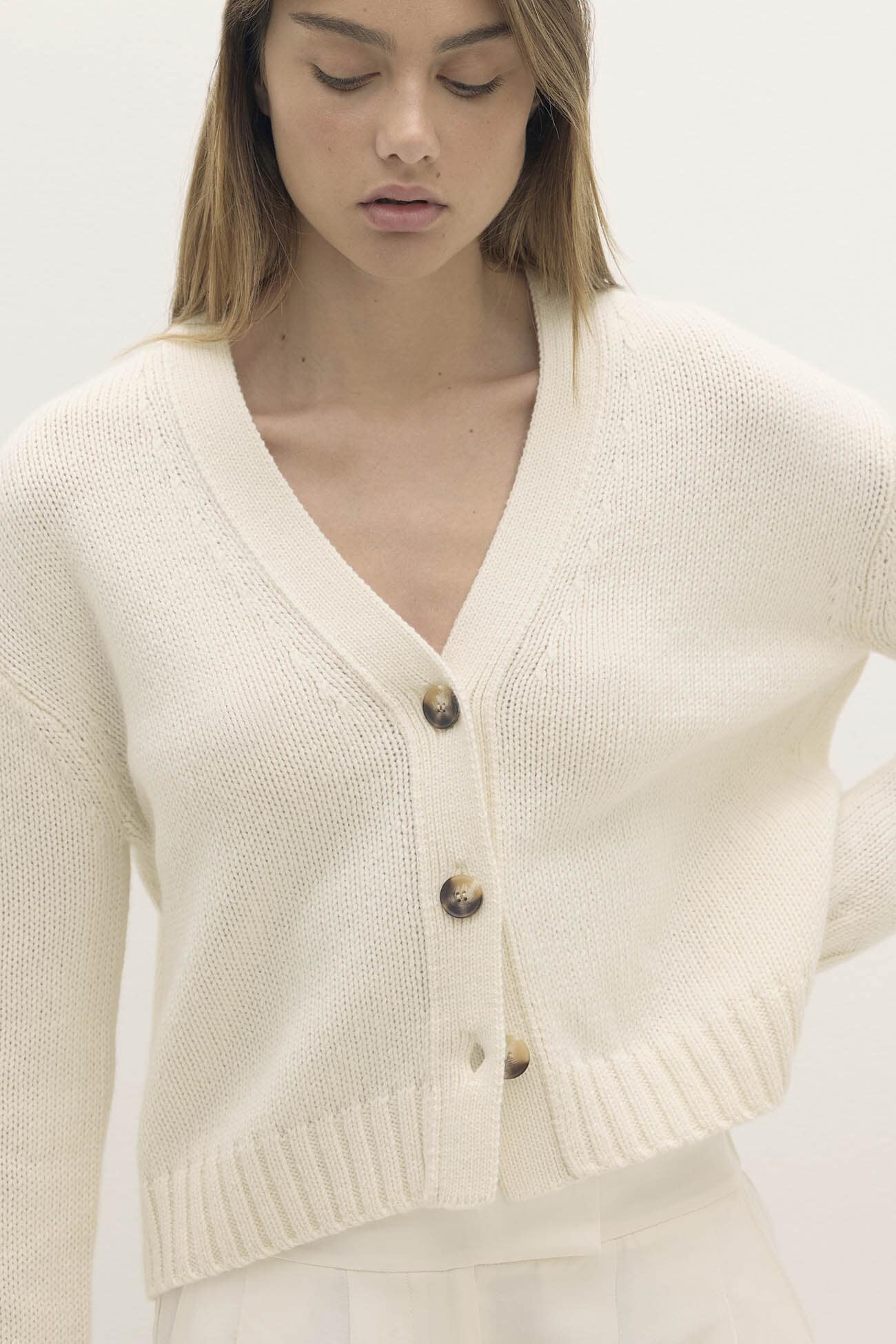 Women's Genevieve Cropped Organic Cashmere Blend Cardigan
