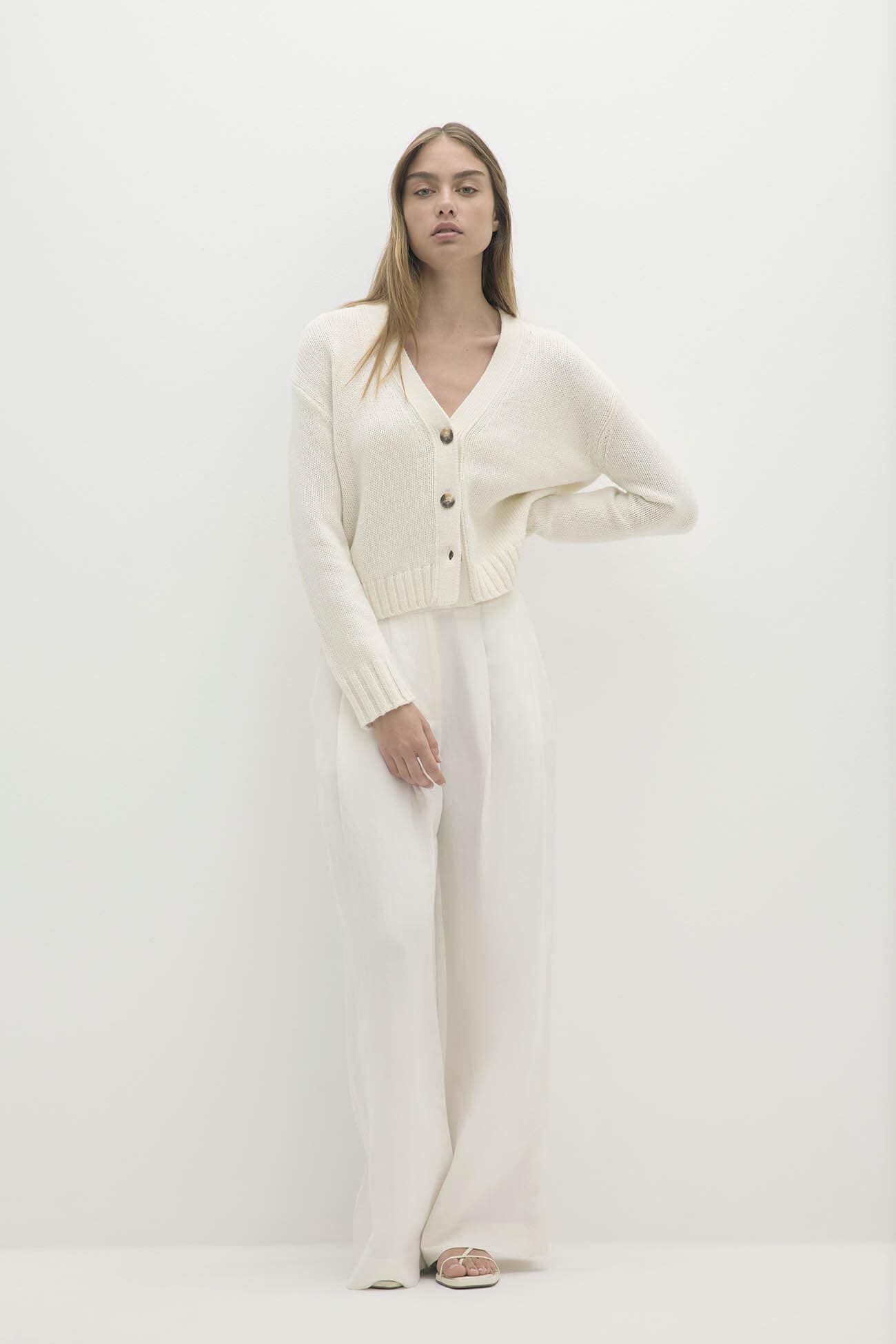 Genevieve Cropped Cashmere Blend Cardigan | NAKEDCASHMERE