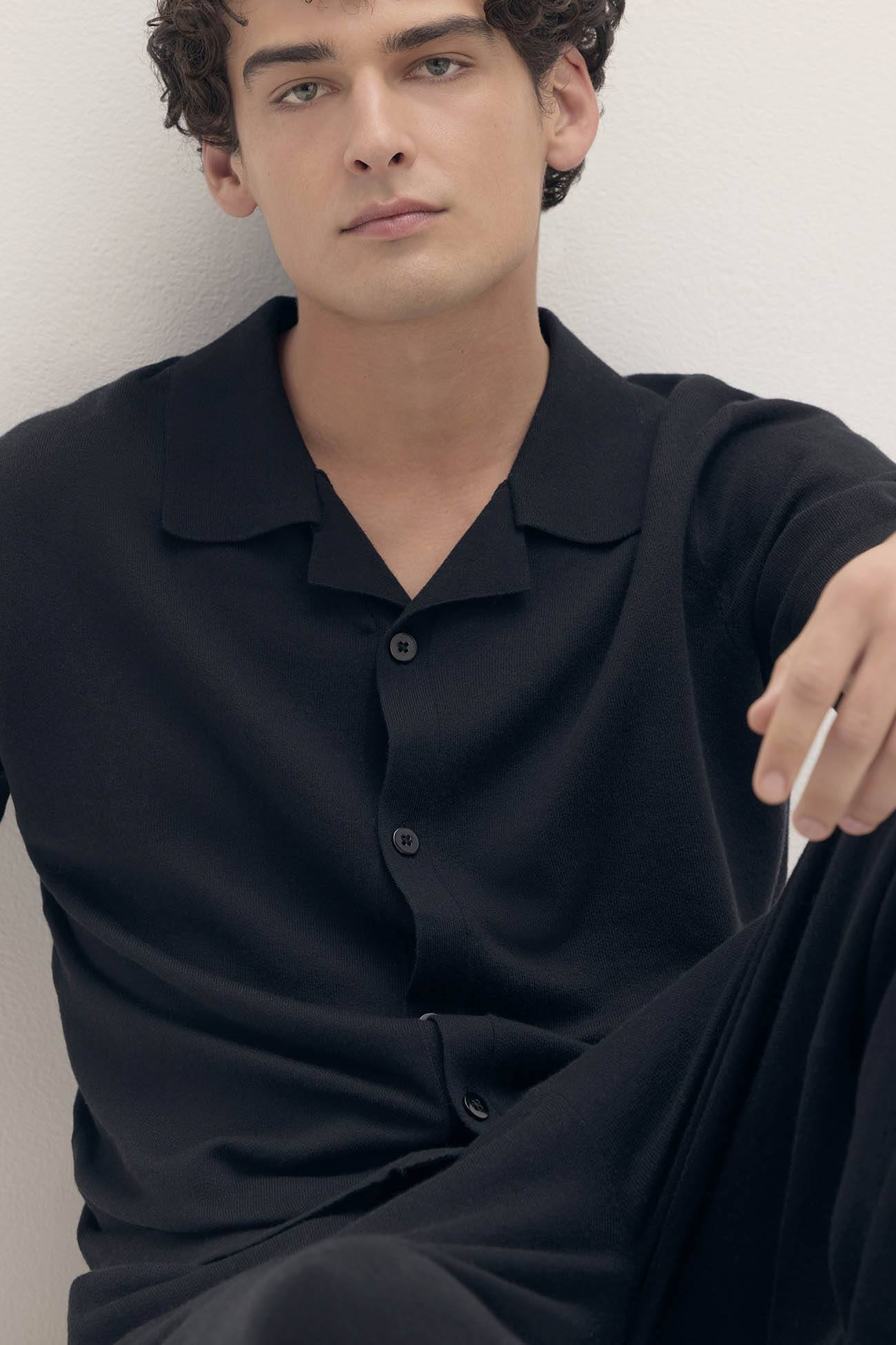 Men's Cotton Cashmere Button-Up Shirt | NAKEDCASHMERE Men's Cotton Cashmere Button-Up Shirt | NAKEDCASHMERE