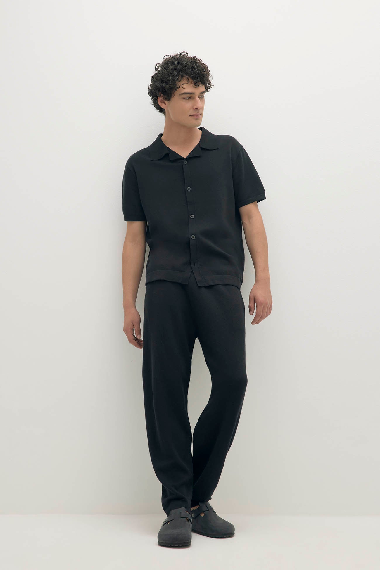 MATTEO Cotton Cashmere Button-Up Shirt Black / XL by NakedCashmere