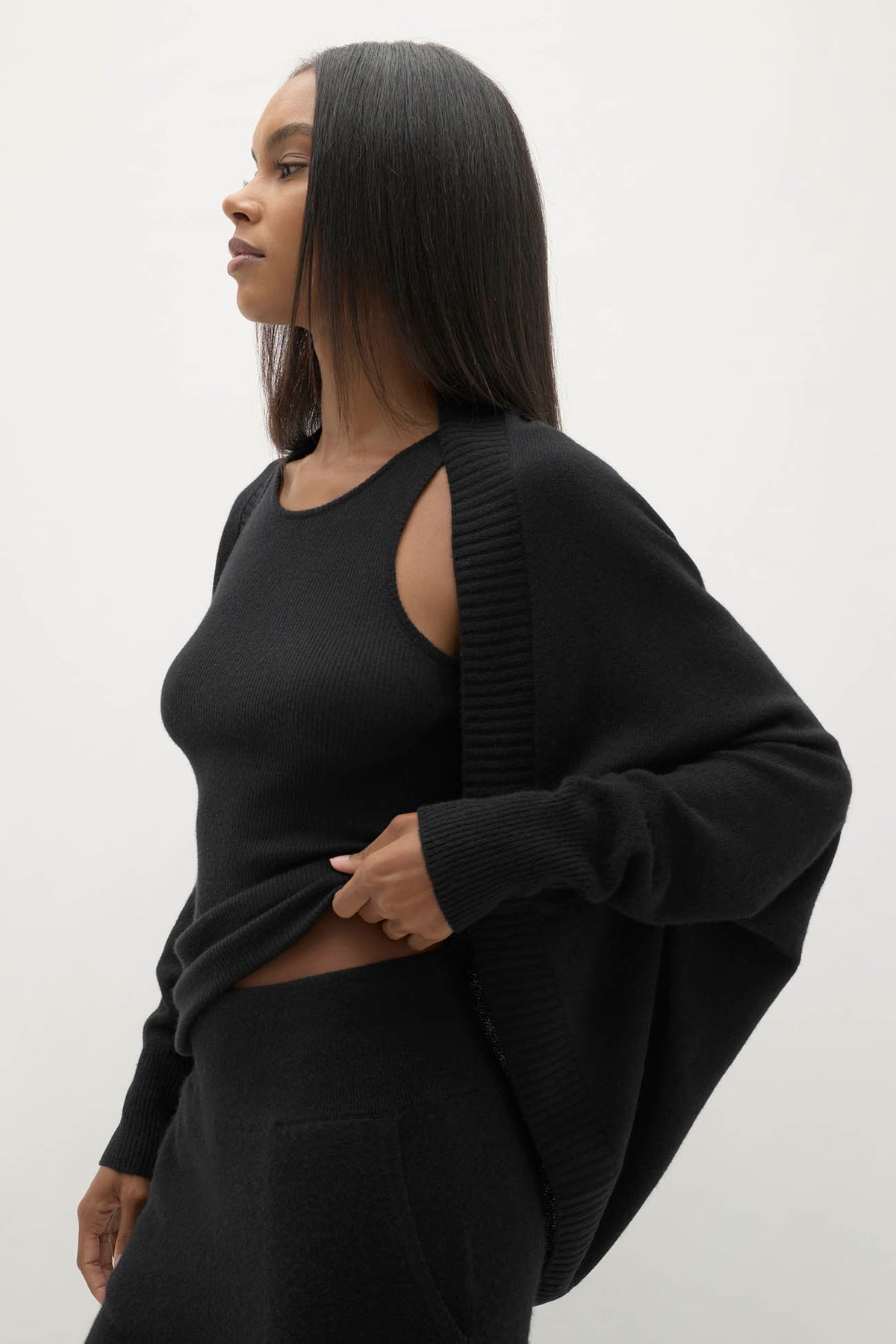 Cotton Cashmere Shrug Cardigan main image 1
