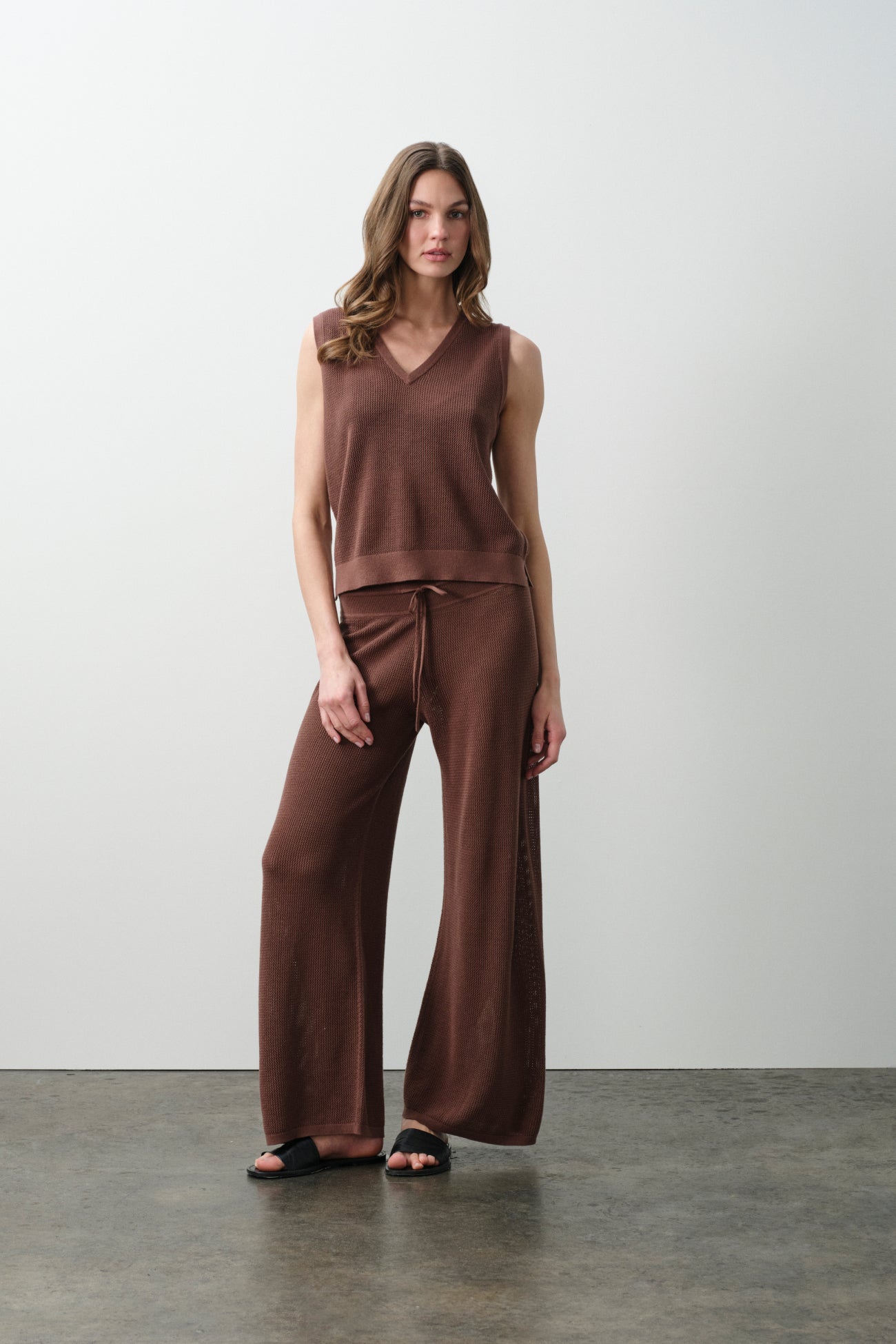 LYRA COTTON CASHMERE VEST - TEAK