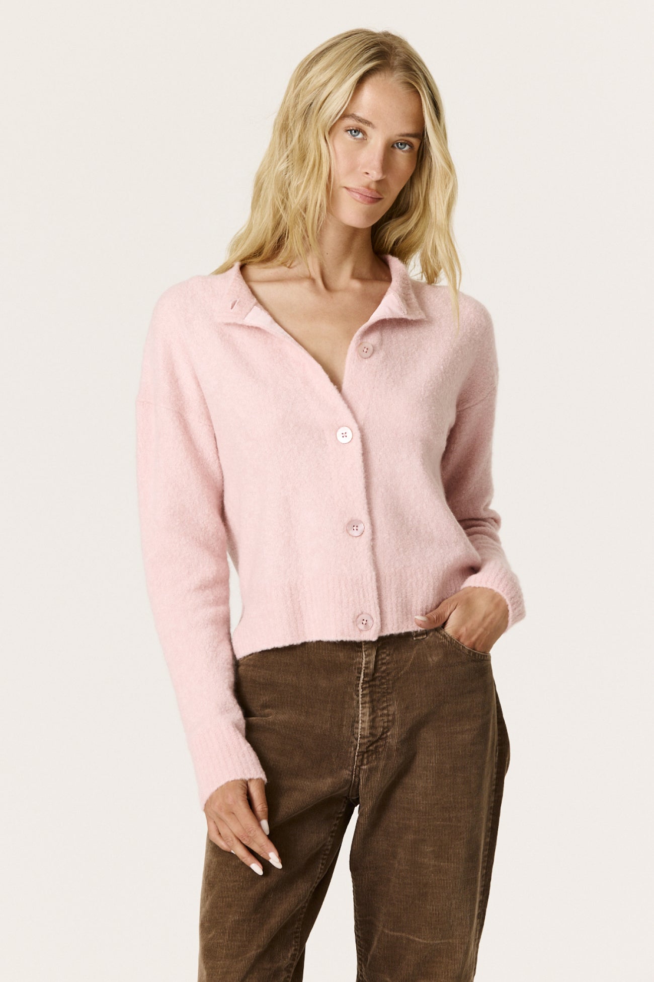 AURORA BOUCLE CARDIGAN - SHELL