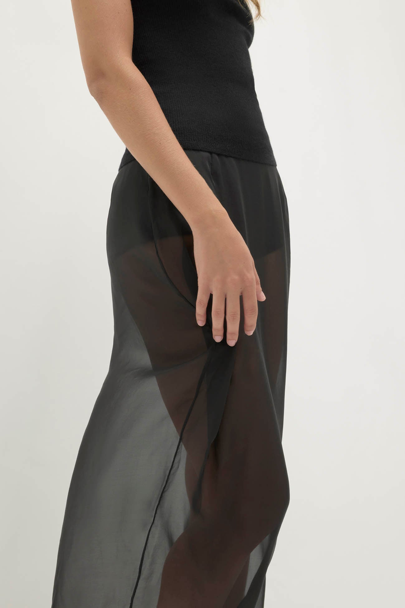 Women's Silk Organza Midi Skirt | NAKEDCASHMERE
