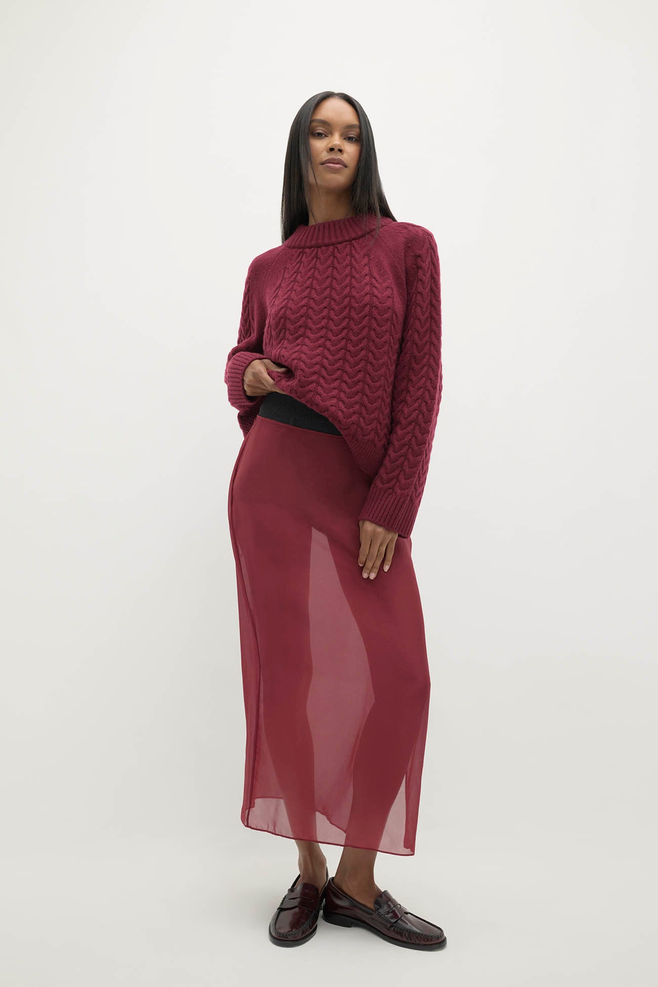 Women's Marissa Silk Organza Midi Skirt | NakedCashmere