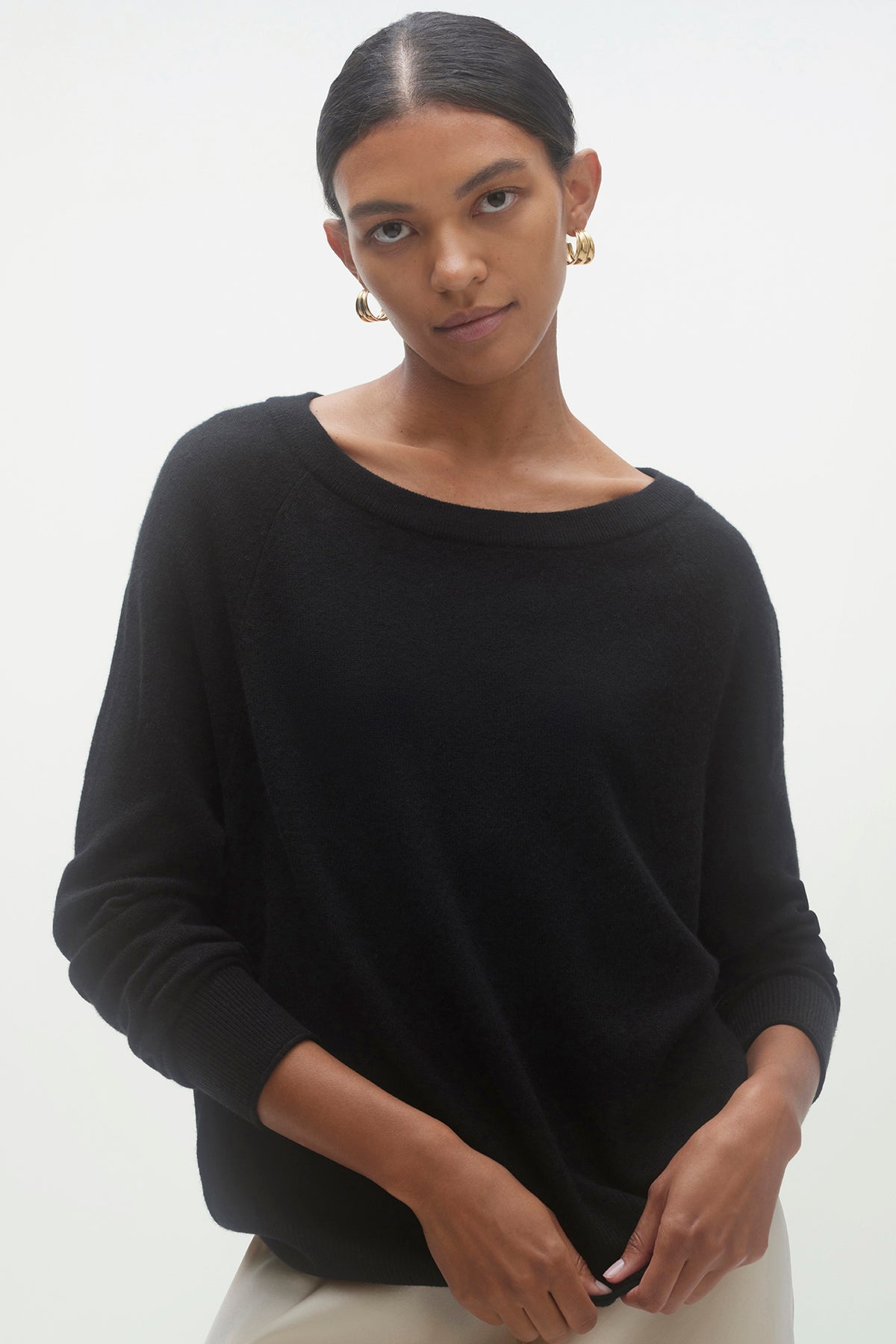 Cashmere Boatneck Sweater - Italian Craftsmanship - L