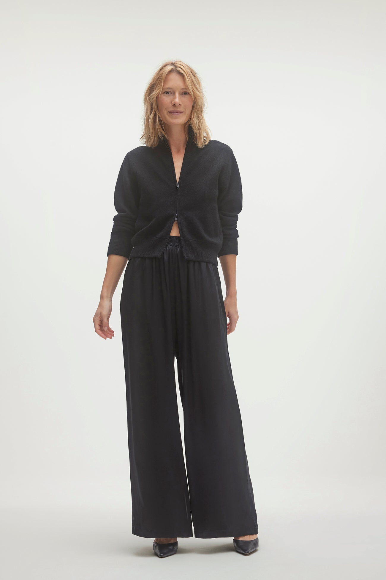 EVAN SILK WIDE LEG PANT 33" INSEAM