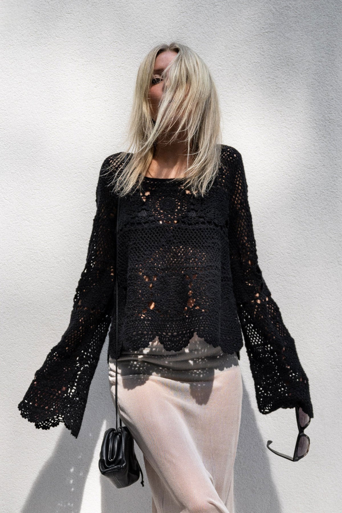 BRIA BLACK LACE SWEATER
