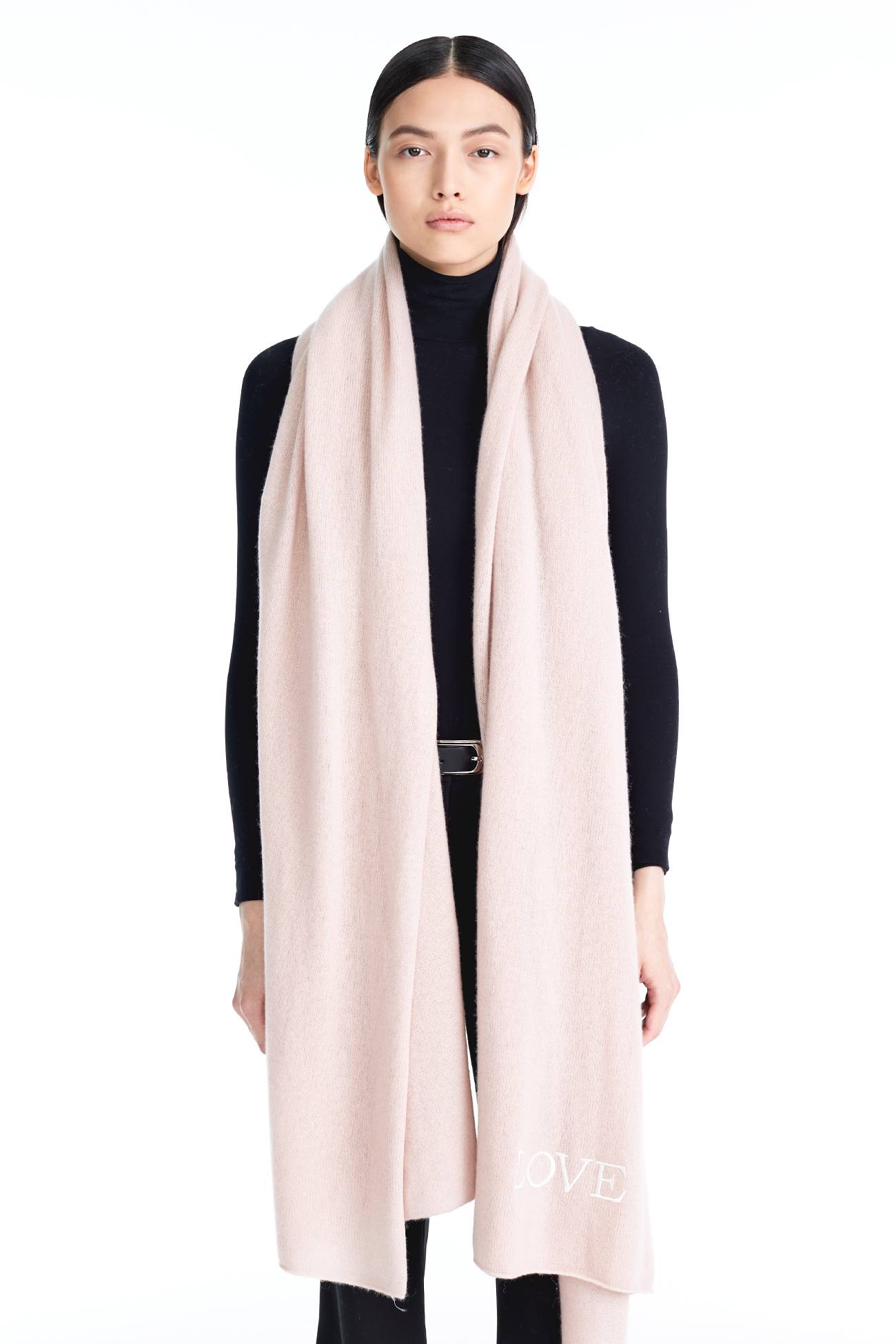 NAKEDCASHMERE Women's Love BCRF Pure Cashmere Pink Scarf Oat / Os