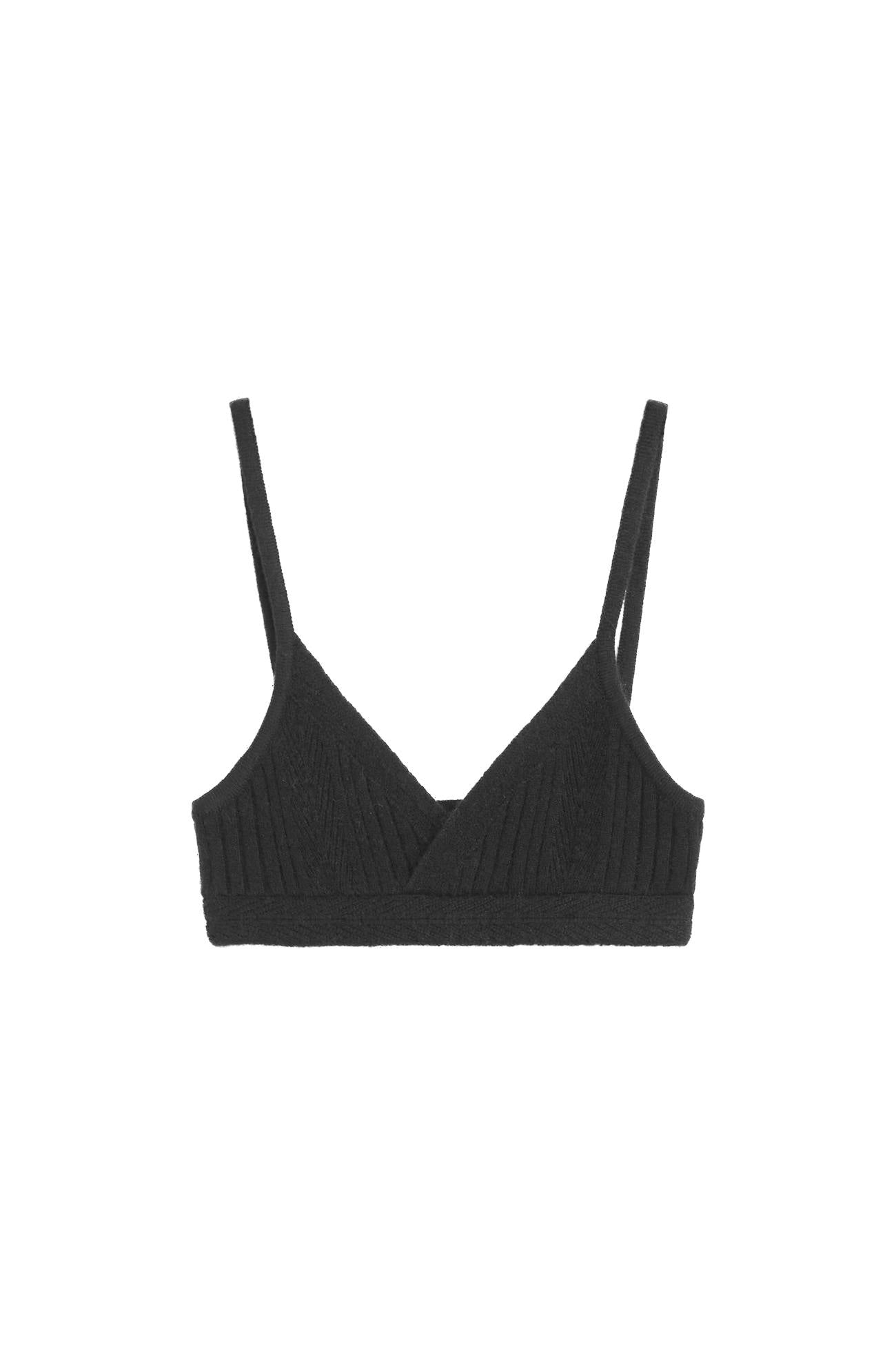 Cashmere Bra Bralette Camisole Black Ready to Ship From Vintage