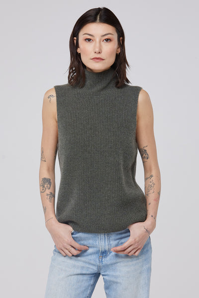 Women's Cheslie Sleeveless Cashmere Turtleneck | NakedCashmere
