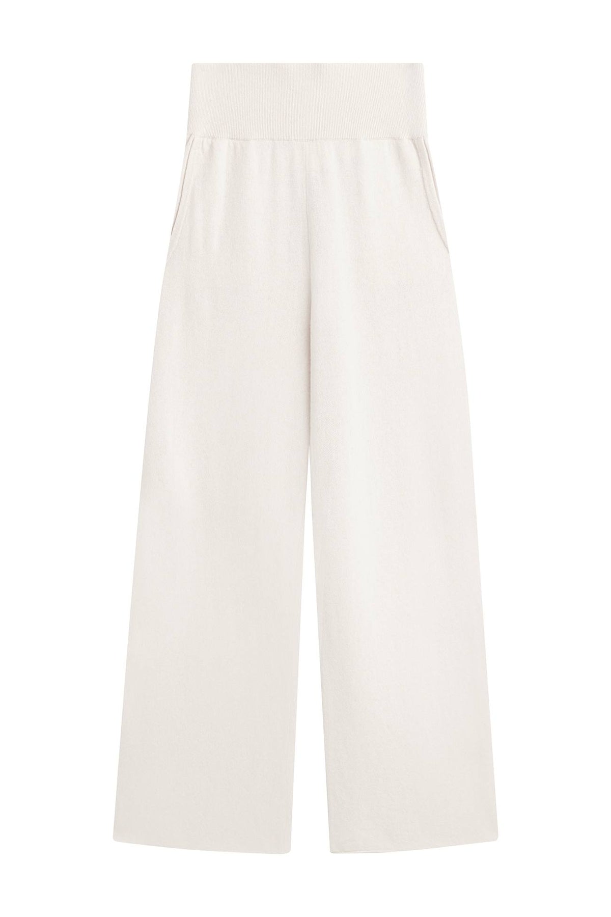 CASHMERE WOOL STRIPE WIDE-LEG PANT IN RASPBERRY