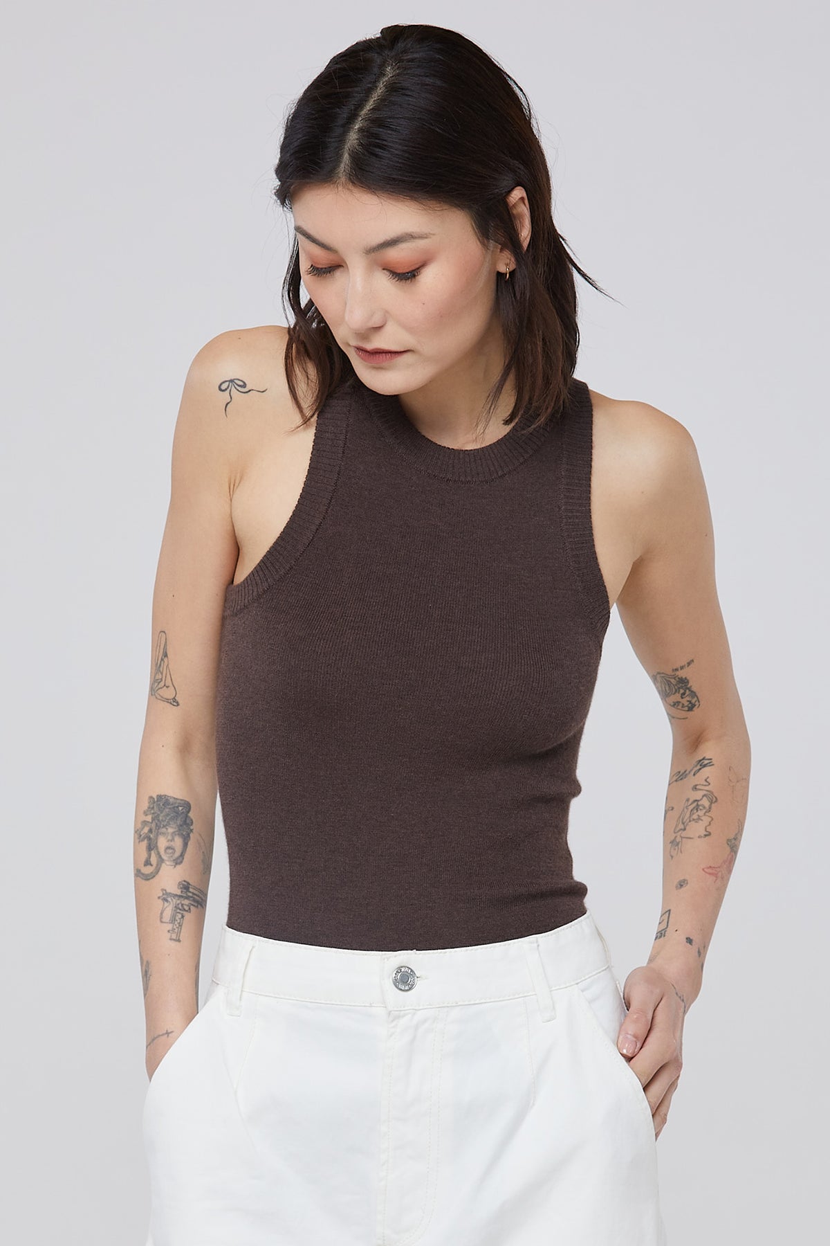 Women's Iris Sleeveless Cashmere Bodysuit NAKEDCASHMERE