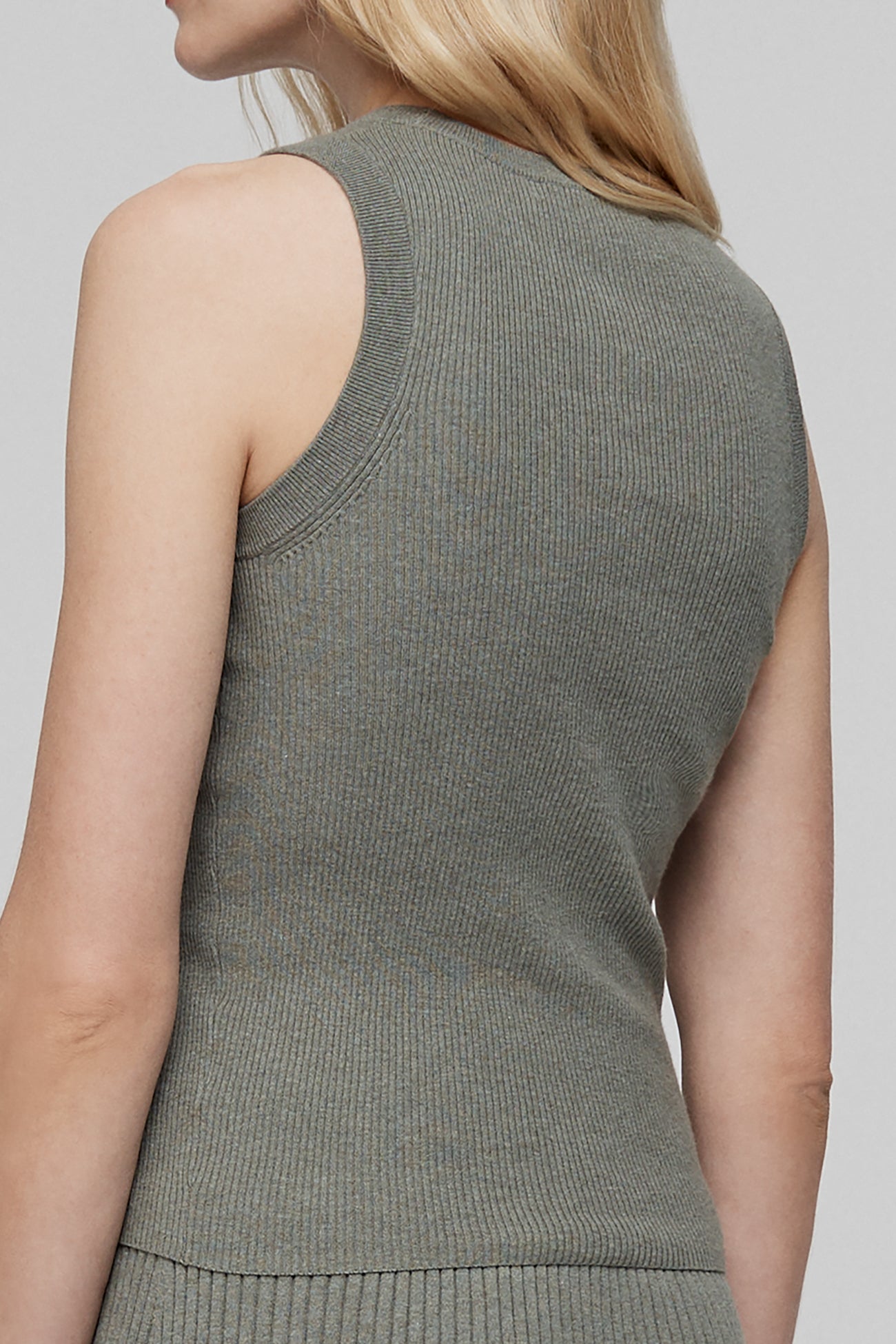 Women's Cotton Cashmere Crewneck Tank | NAKEDCASHMERE